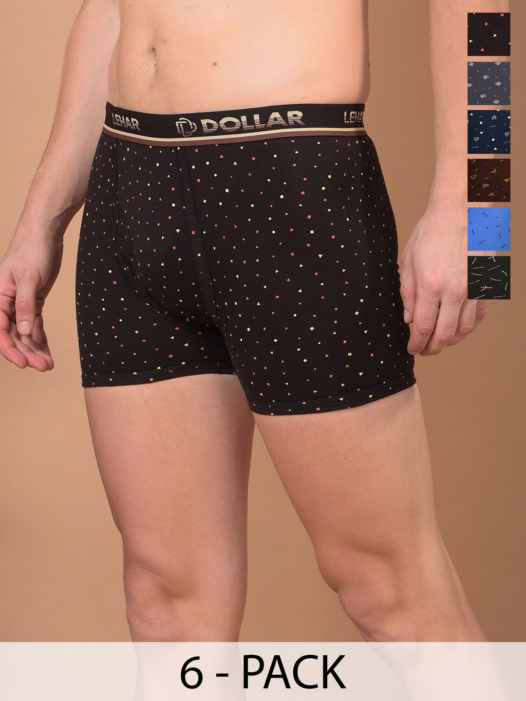 Dollar Pack Of 6 Assorted Combed Cotton Trunks MLHTR-06-P-ASSORT2-PO6