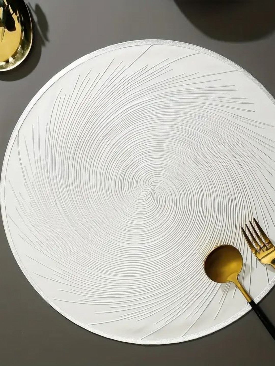 Dakshya Industries 2-Pcs Self Design Round Table Placemats