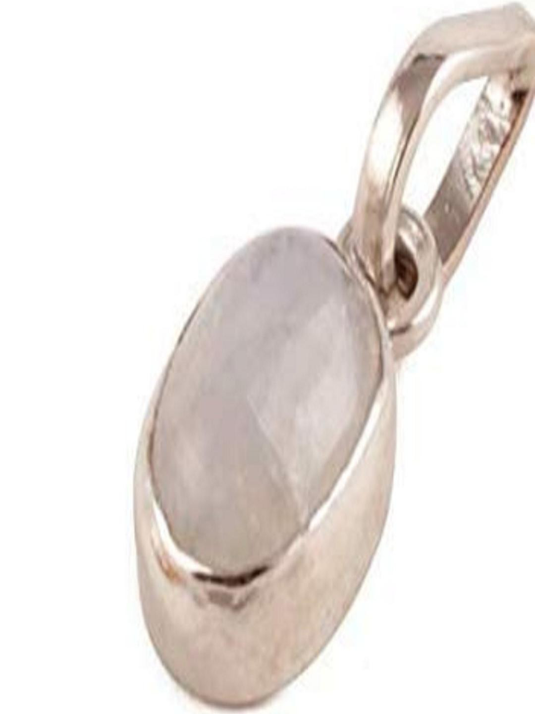 AURRA STORES Women White Monstone Oval Pendants