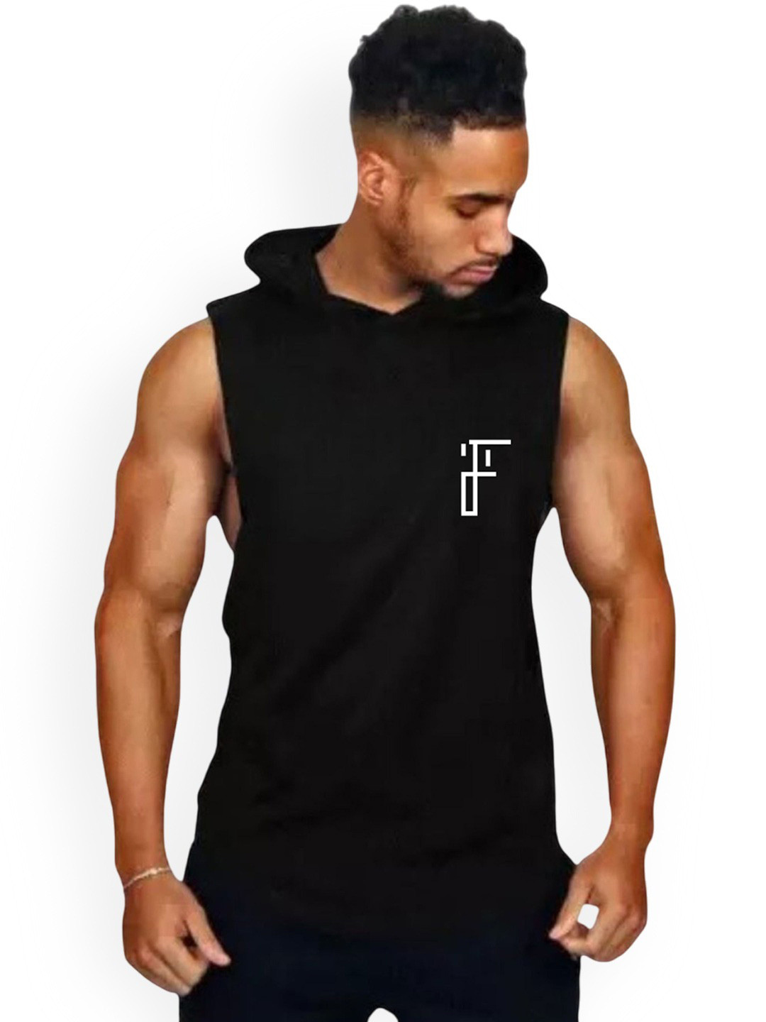 Fashnobic Mama Needs Coffee Printed Hooded GymVest FB-105_Back_pt-189