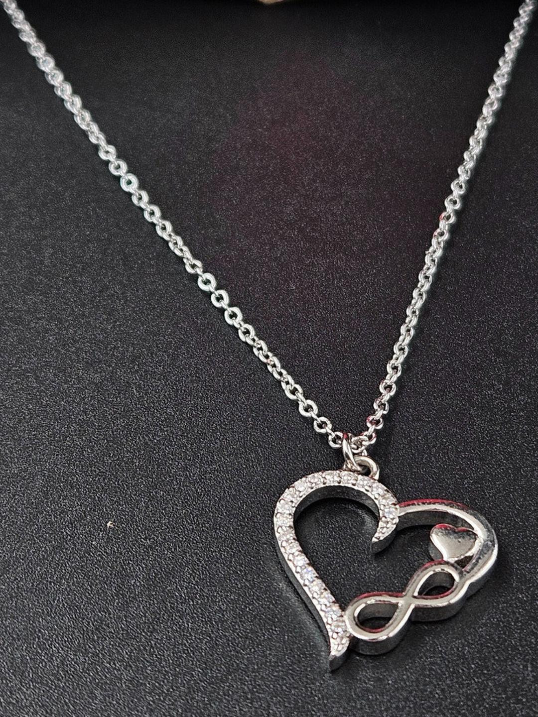 PARASMONI Silver Heart Shaped Pendants