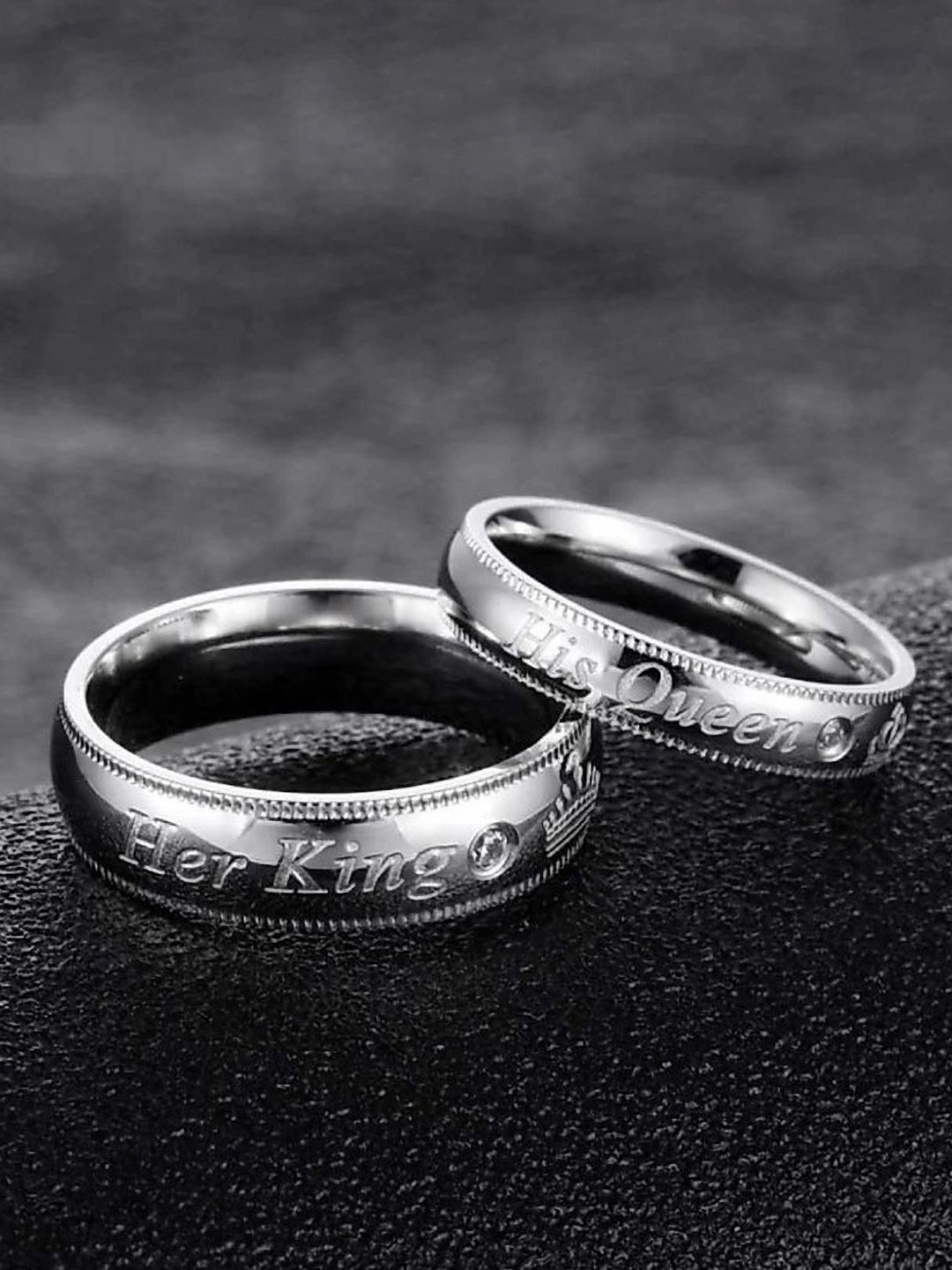 Ringzinnie Set Of 2 Stones Studded Adjustable Couple FingerRings