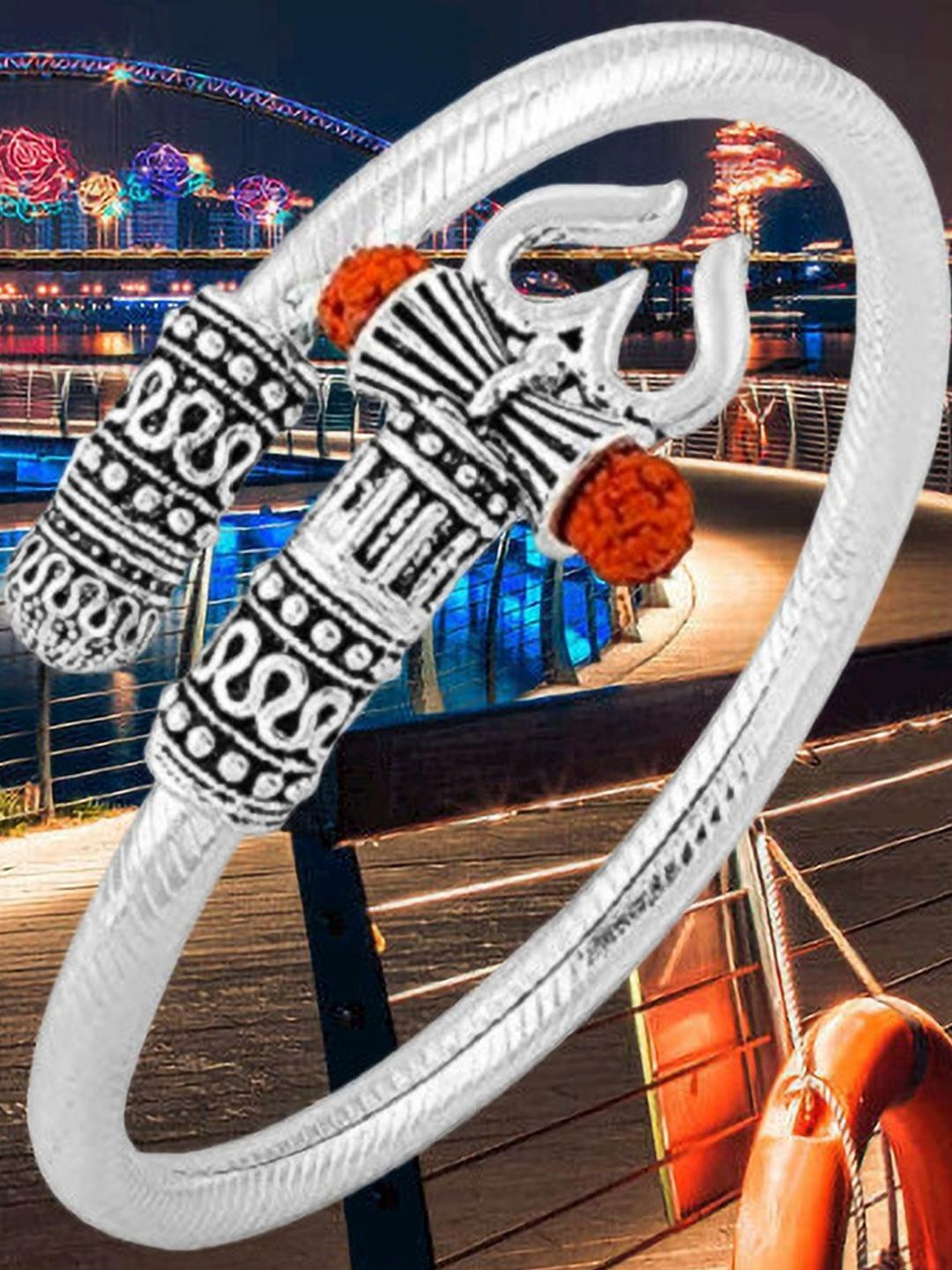 Dynamic Retail Global Men's Silver Kada Bracelet