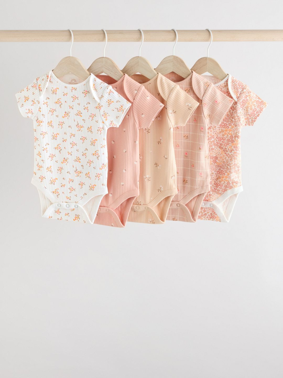 NEXT Infant Pack Of 5 Printed Pure Cotton Bodysuits