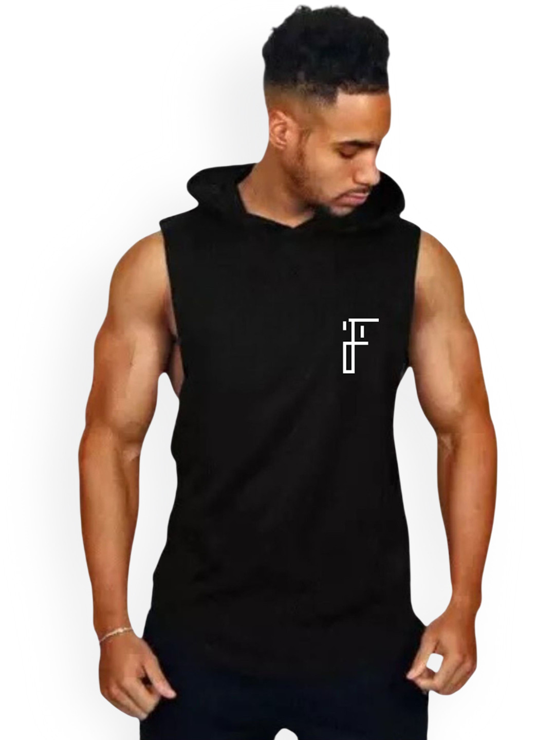 Fashnobic Basket Ball In My Life Style Back Printed Hooded GymVest FB-105_Back_pt-117