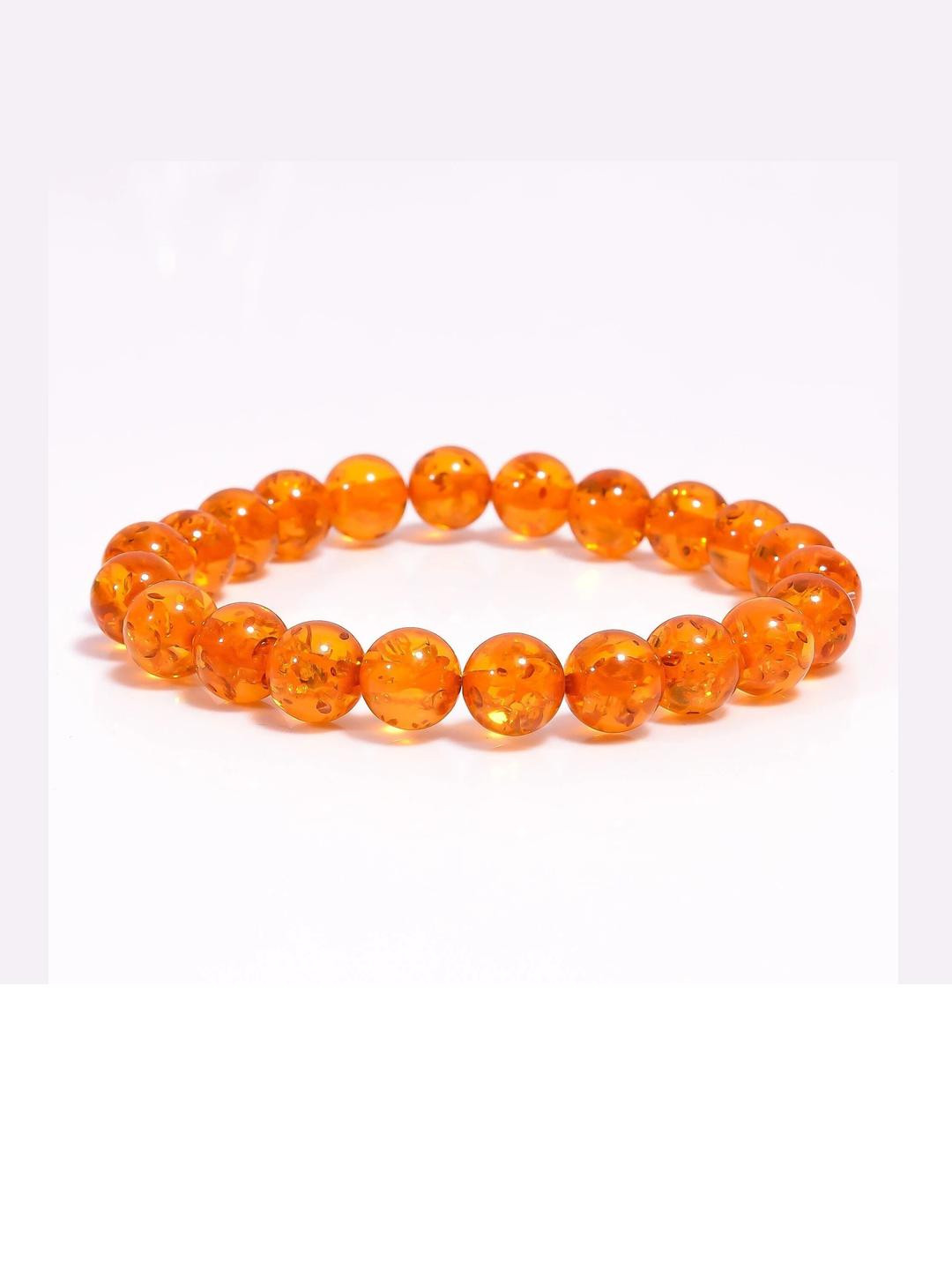 Divine souvenirs Unisex Ambre Beaded Elasticated Bracelet