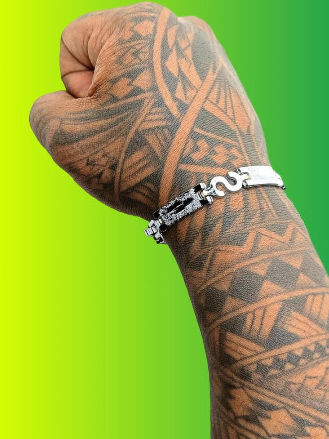 Dynamic Retail Global Men's Silver-Plated Link Chain Bracelet