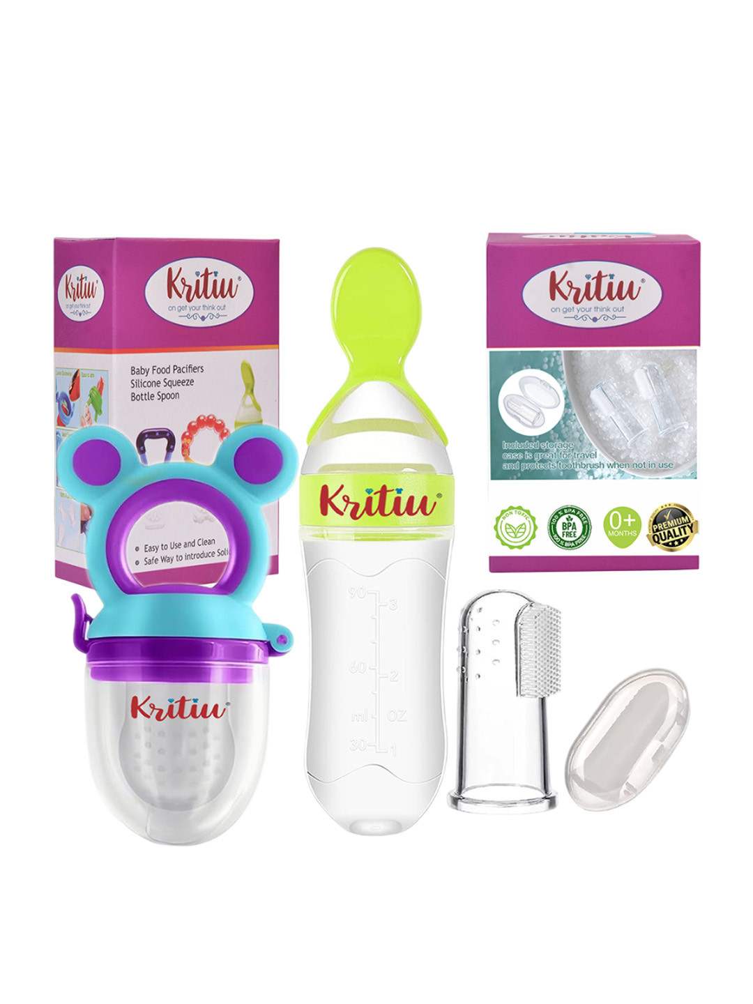 Kritiu Set Of 3 Fruit & Food Nibbler- Feeder And Tongue Cleaner