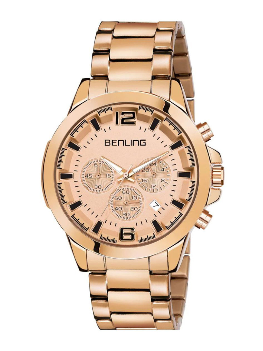 BENLING Men Bracelet Style Straps Analogue Watch BL-1010-RGLD