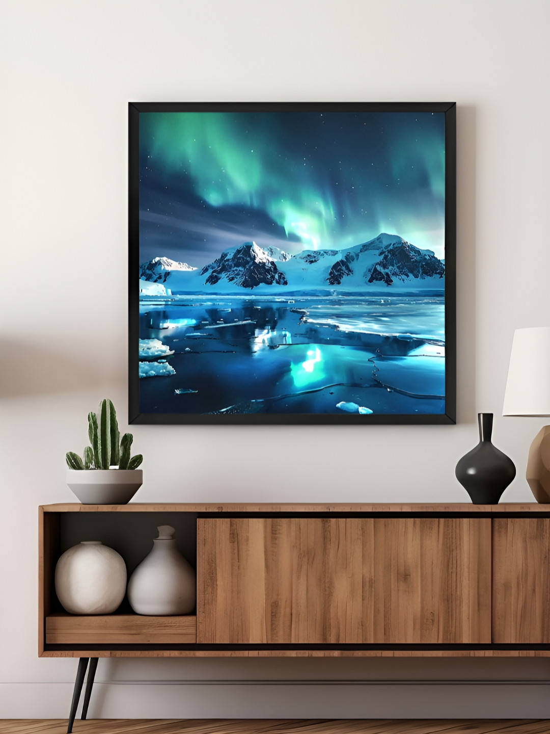 999Store Teal & Green Mountains Printed Canvas Wall Art