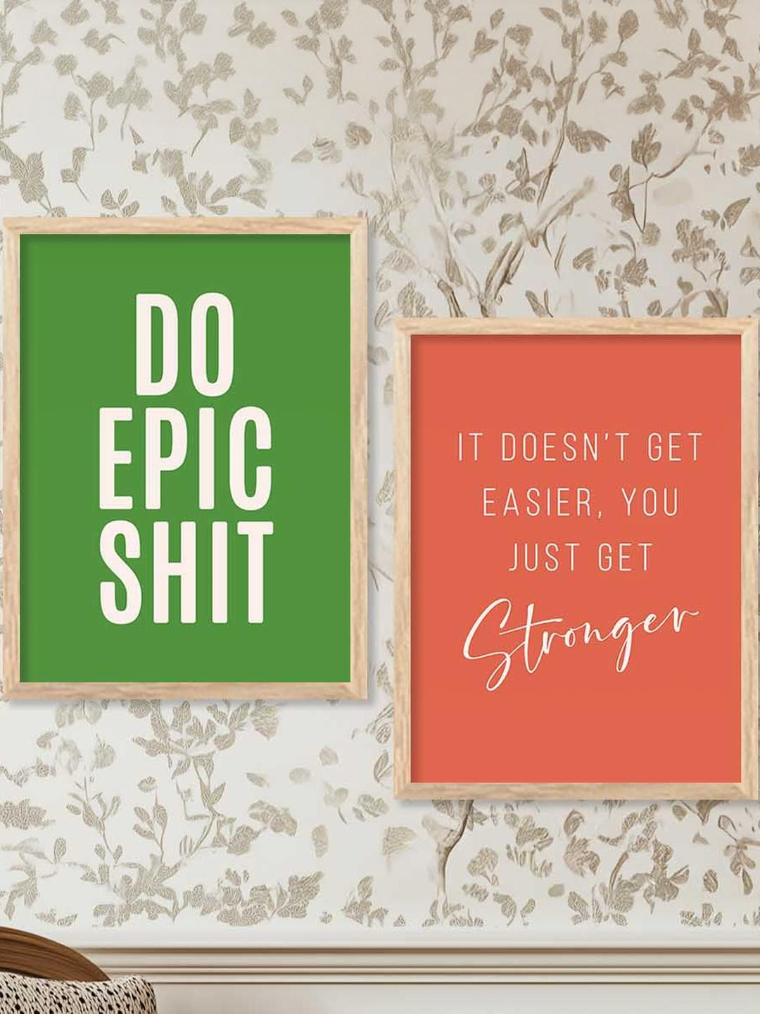 WALLLANE Set of 2 Motivational Wall Art Poster With Frame
