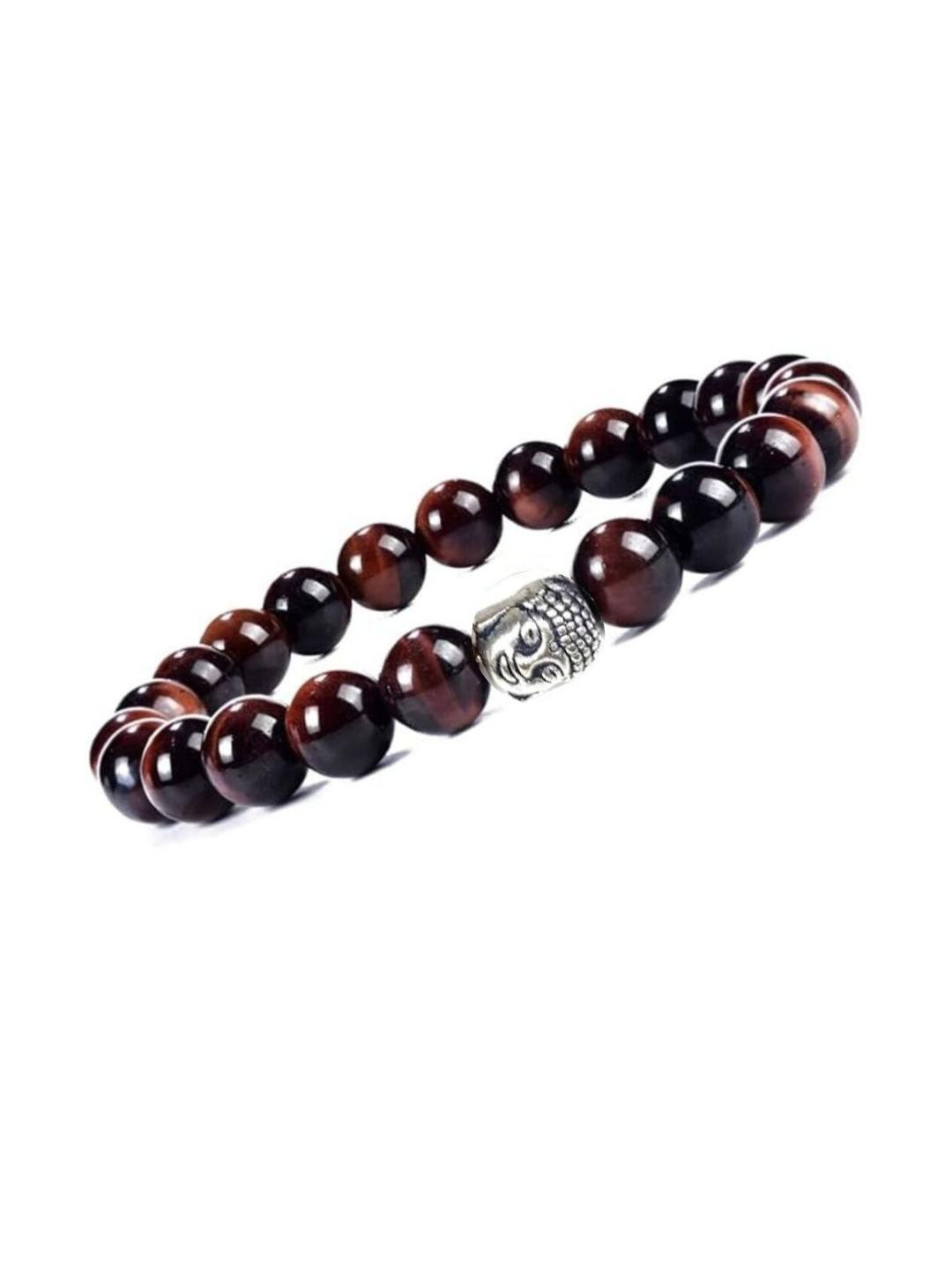 VIBESLE Unisex Elasticated Red-Tiger-Buddha Bracelet