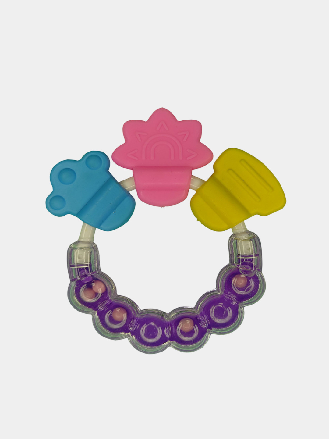 Kritiu Baby Rattle Silicone Teether- Purple