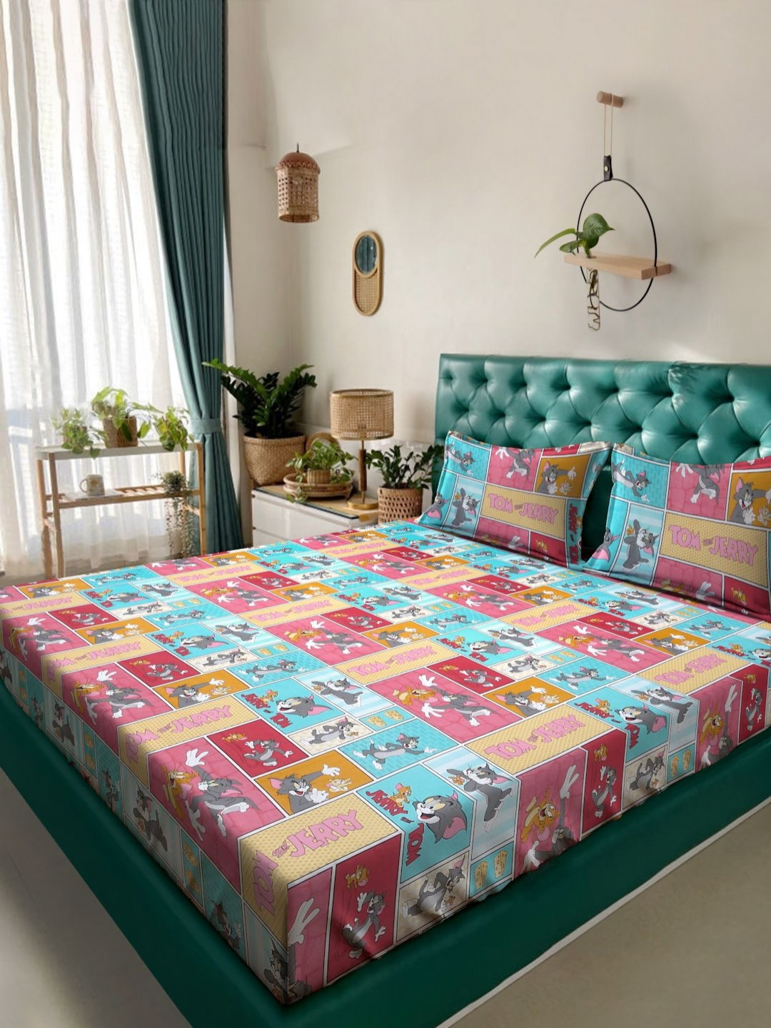 Myntra Elegant Homes Cartoon Characters Pure Cotton 400 TC King Bedsheet Set 2.5m x 2.25m