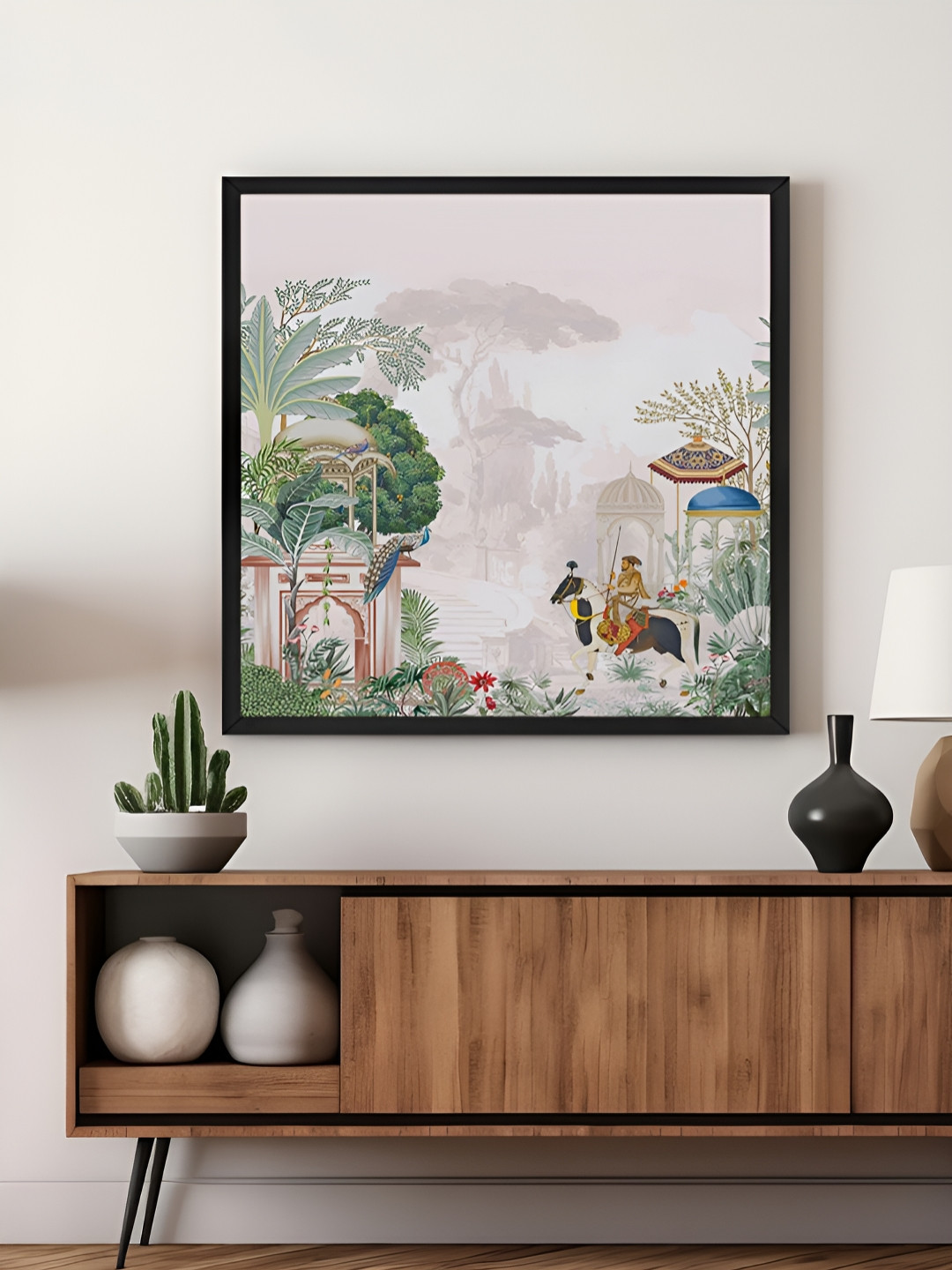 999Store White & Green Garden Printed Canvas Wall Art
