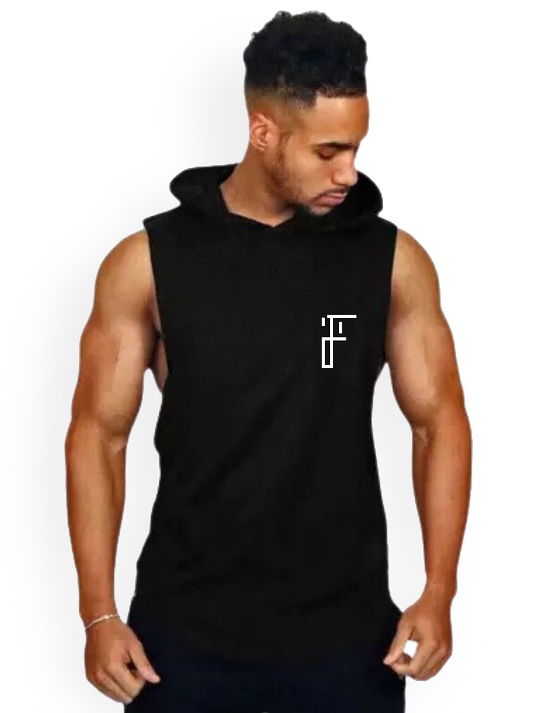 Fashnobic Faith Over Fear Back Printed Hooded Gym Vest FB-105_Back_pt-98