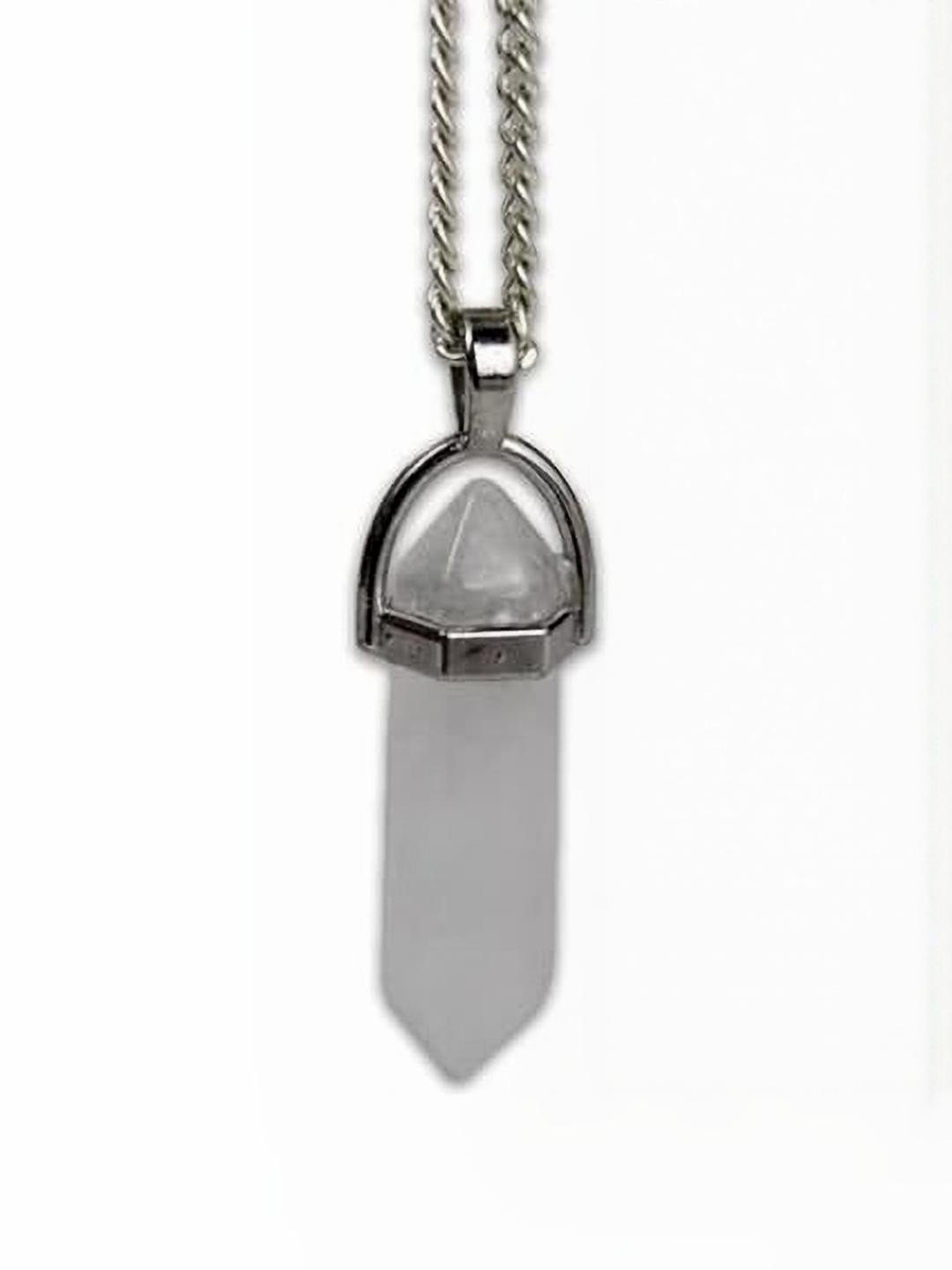 VIBESLE Geometric Adult's White Oval Shape Silver Pleated Spherical Pendant