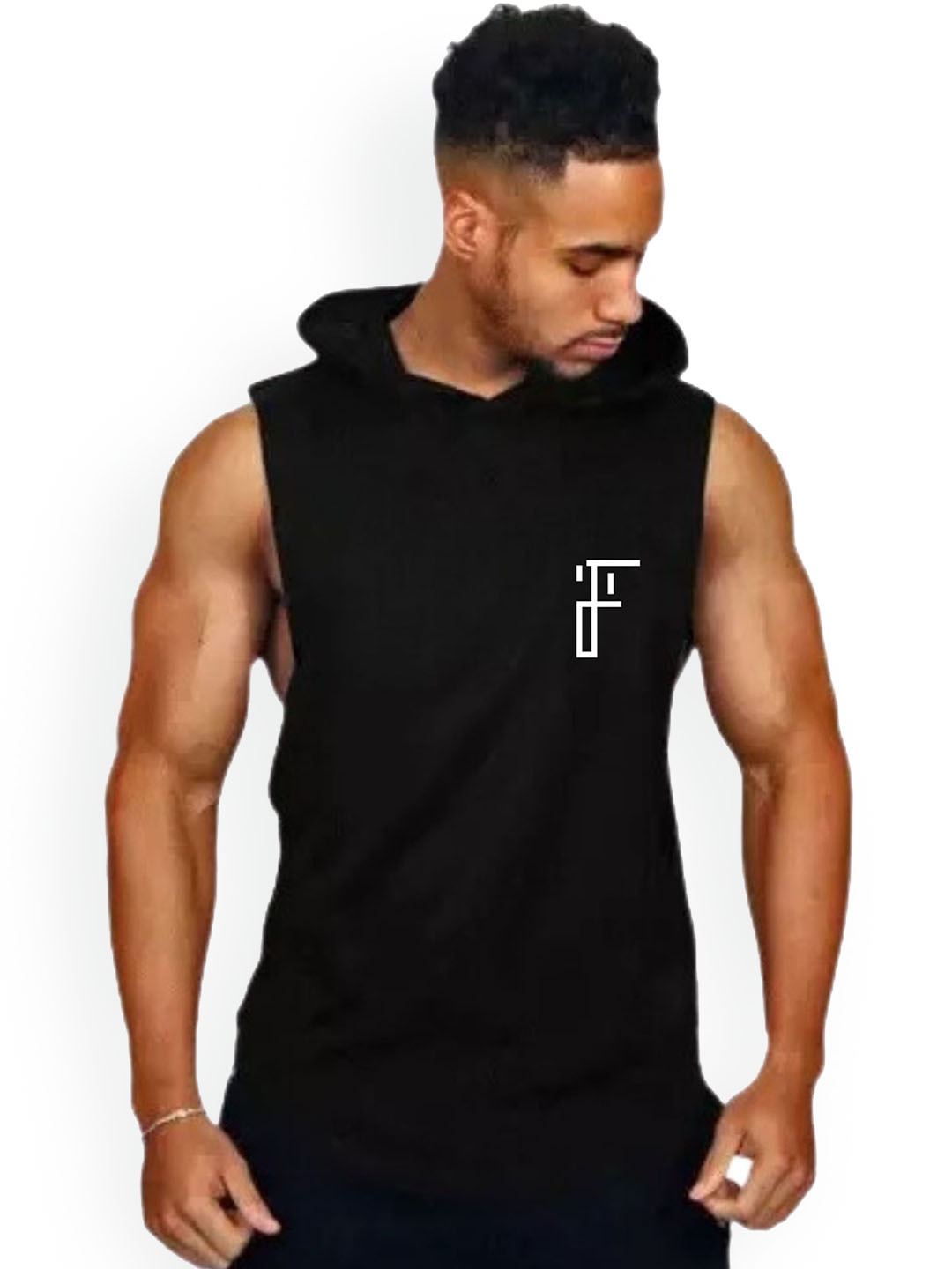 Fashnobic Push Yourself Back Printed Hooded GymVest FB-105_Back_pt-85