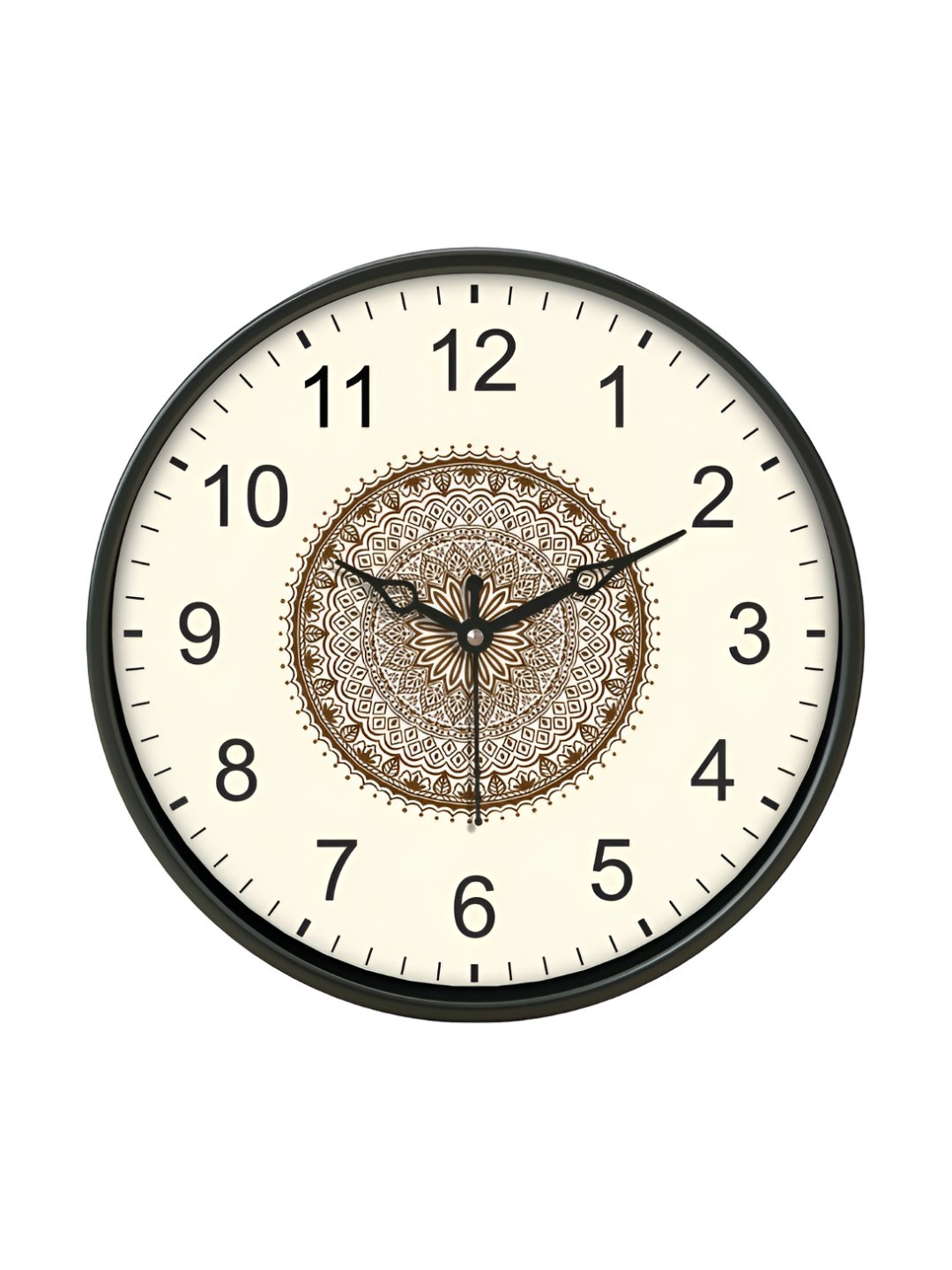 Aura Black & Cream Printed Traditional Wall Clock