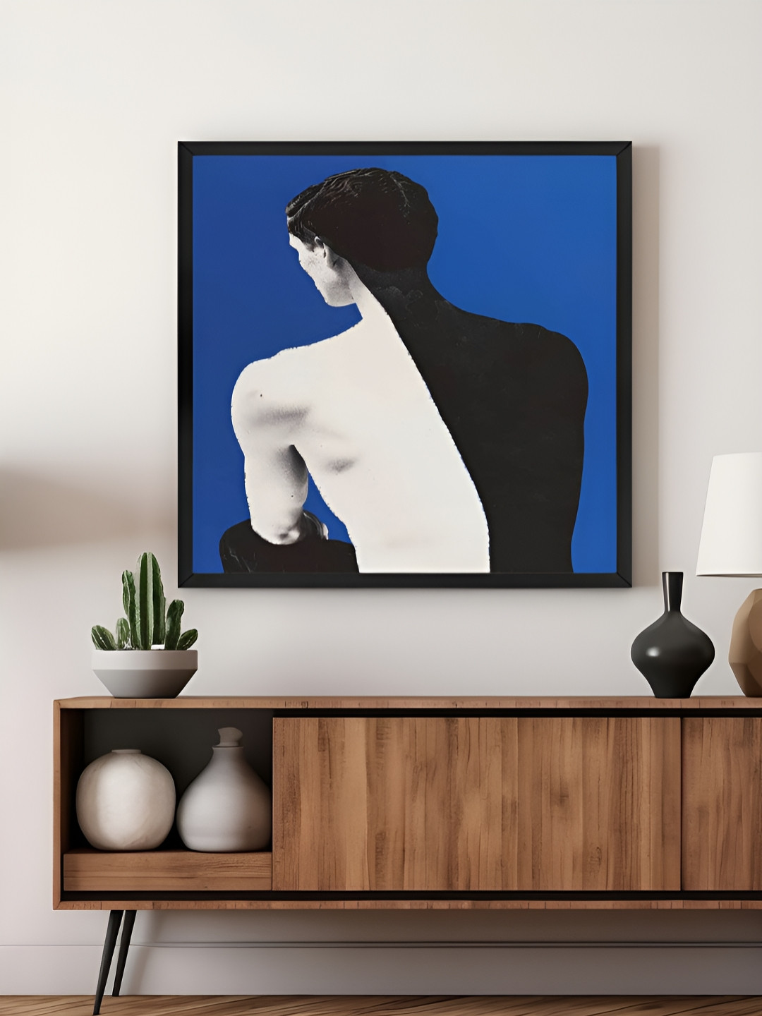 999Store Blue & White Silhouette Canvas Wall Art