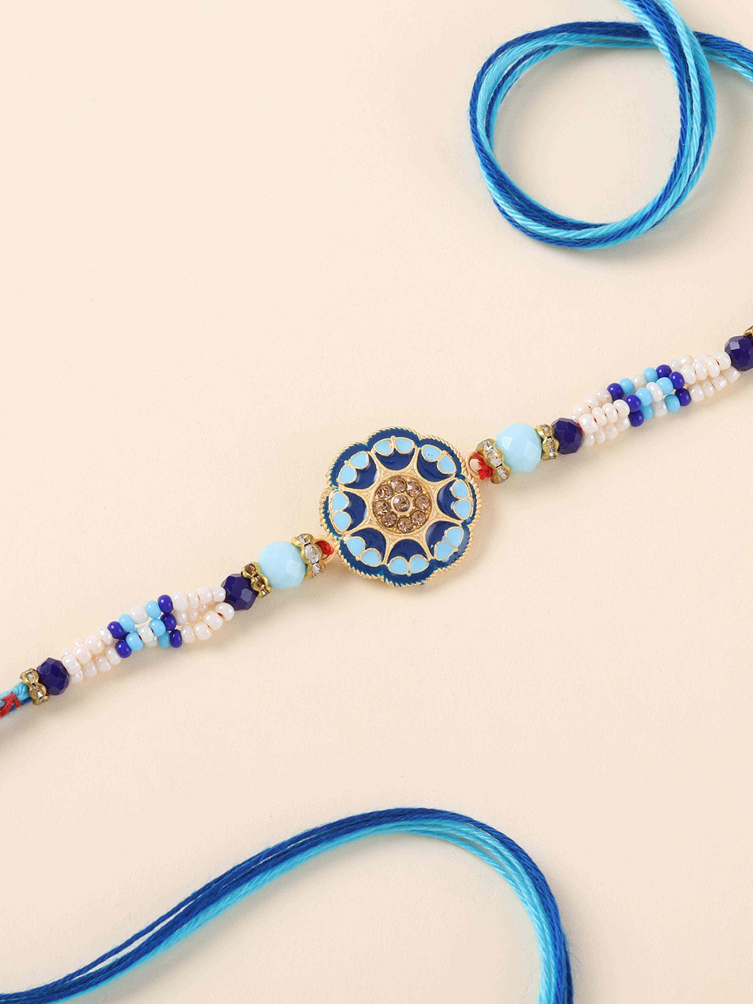 fnp Stones Studded & Beaded Thread Rakhi