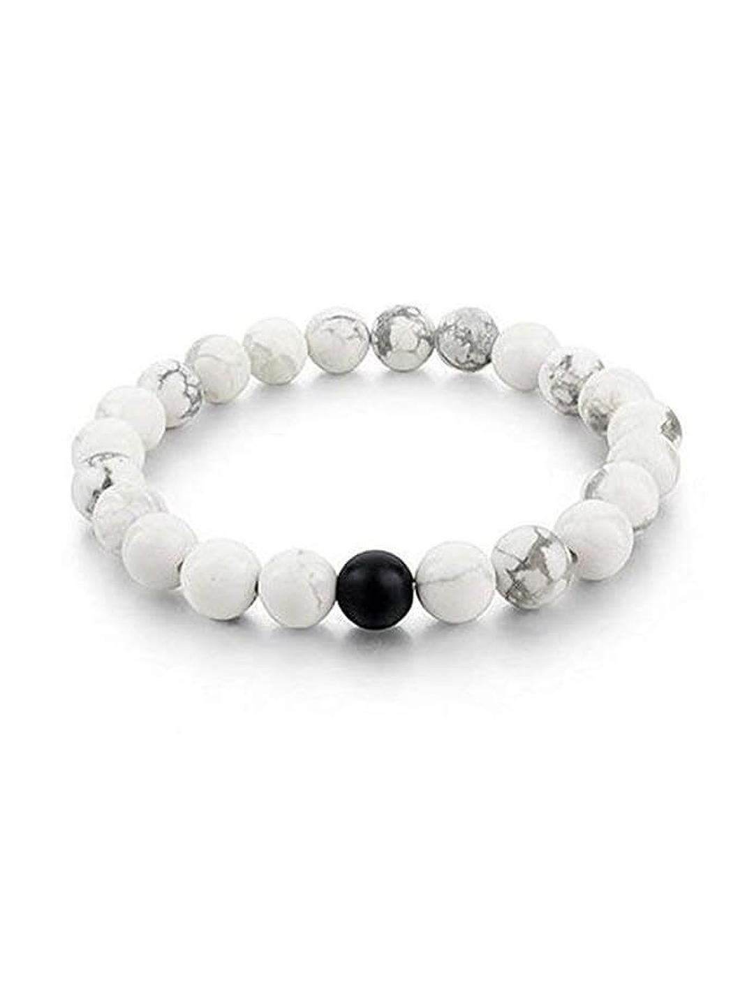 VIBESLE Men Handcrafted Howlite Bracelet