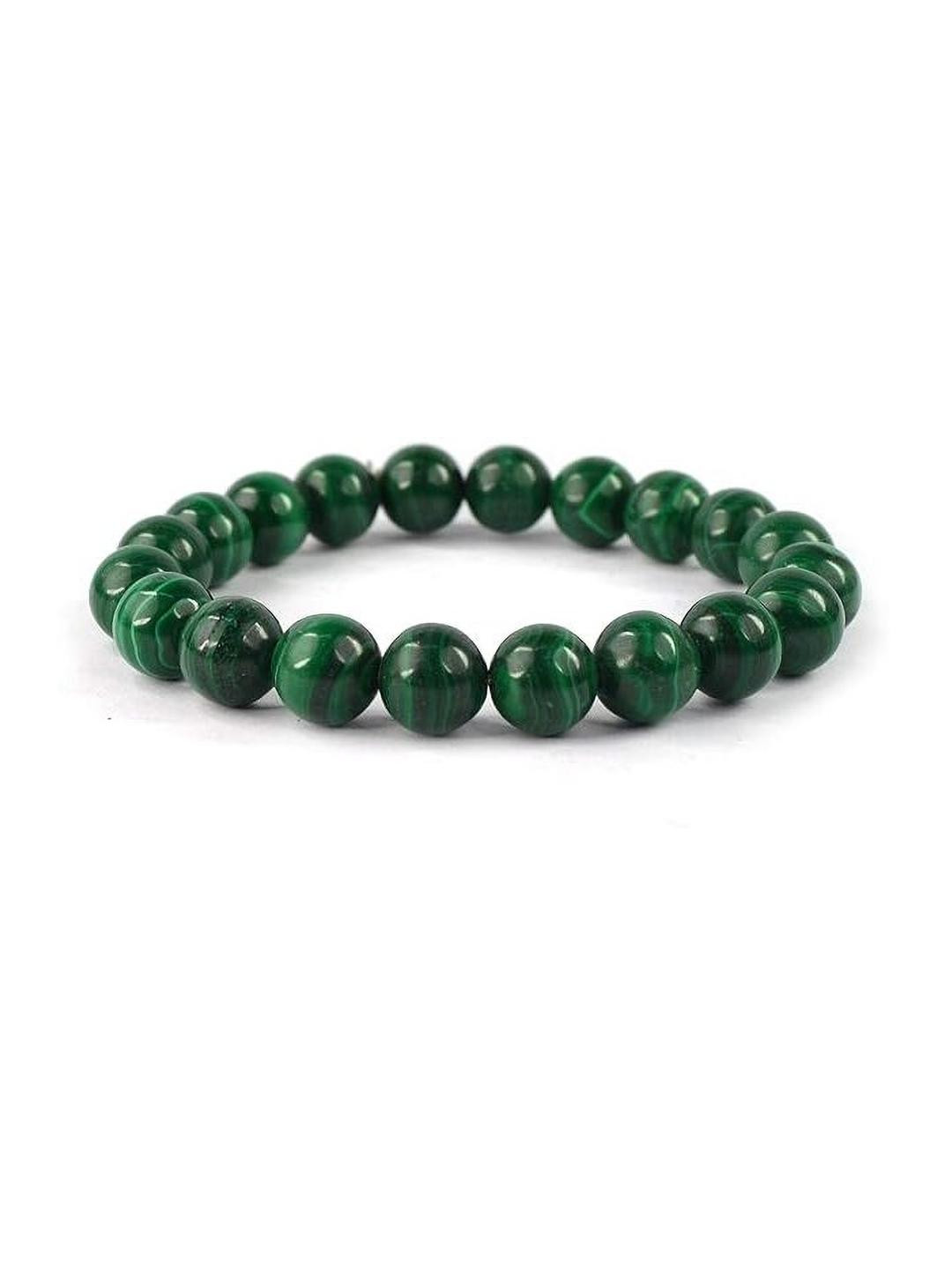 VIBESLE Unisex Malachite Green Beaded Bracelet