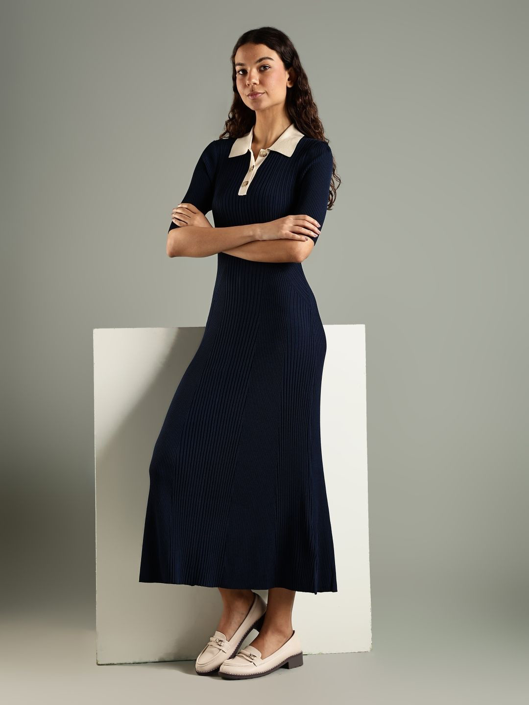 Tommy Hilfiger Women Shirt Collar Shift Dress