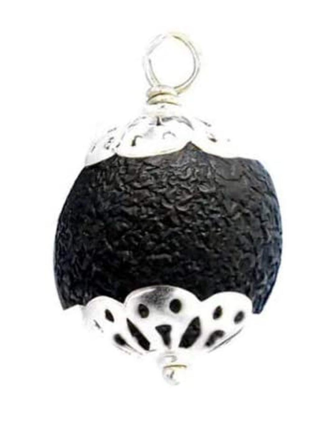 AURRA STORES Silver-Plated Black Brass Nazar Suraksha Kawach Pendant
