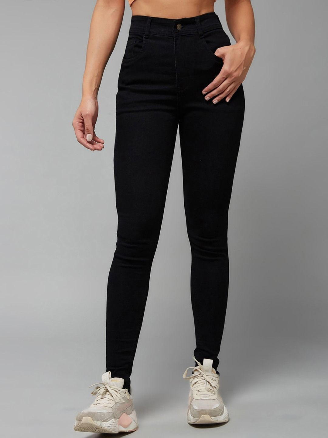 POMPOUS Women Slim Fit High-Rise Stretchable Jeans
