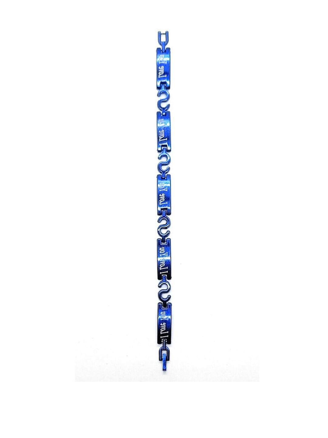 Dynamic Retail Global  Men's Blue Linked Bracelet