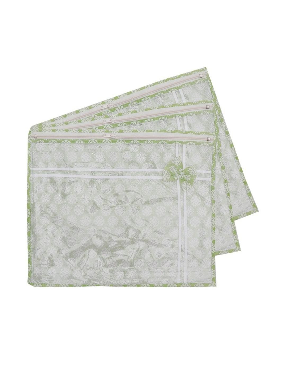 BB BACKBENCHERS White Set of 3   Single Saree Cover Storage Bag For Wardrobe Organizer