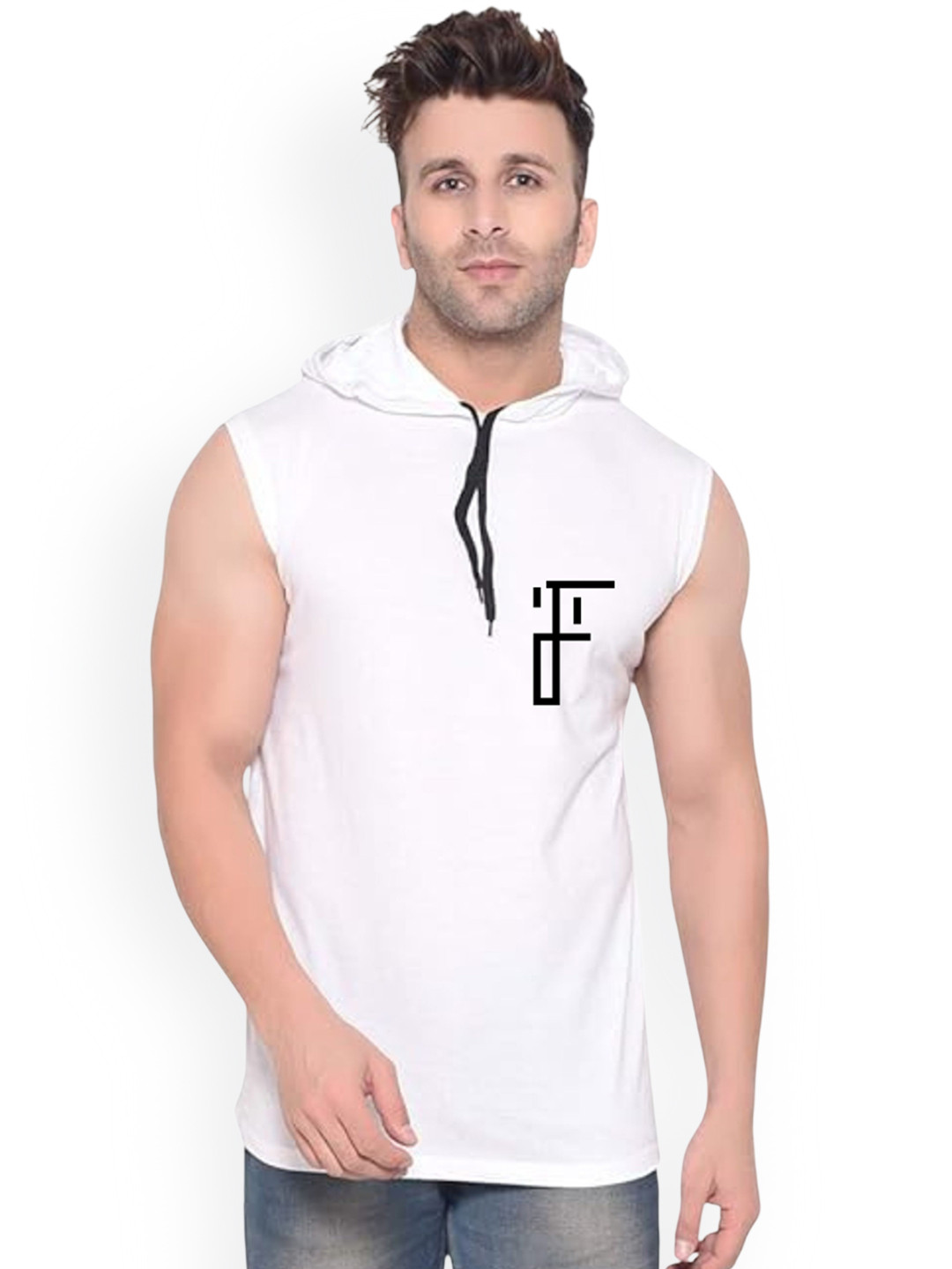 Fashnobic Men Limited Edition Back Printed Hooded Gym Vest