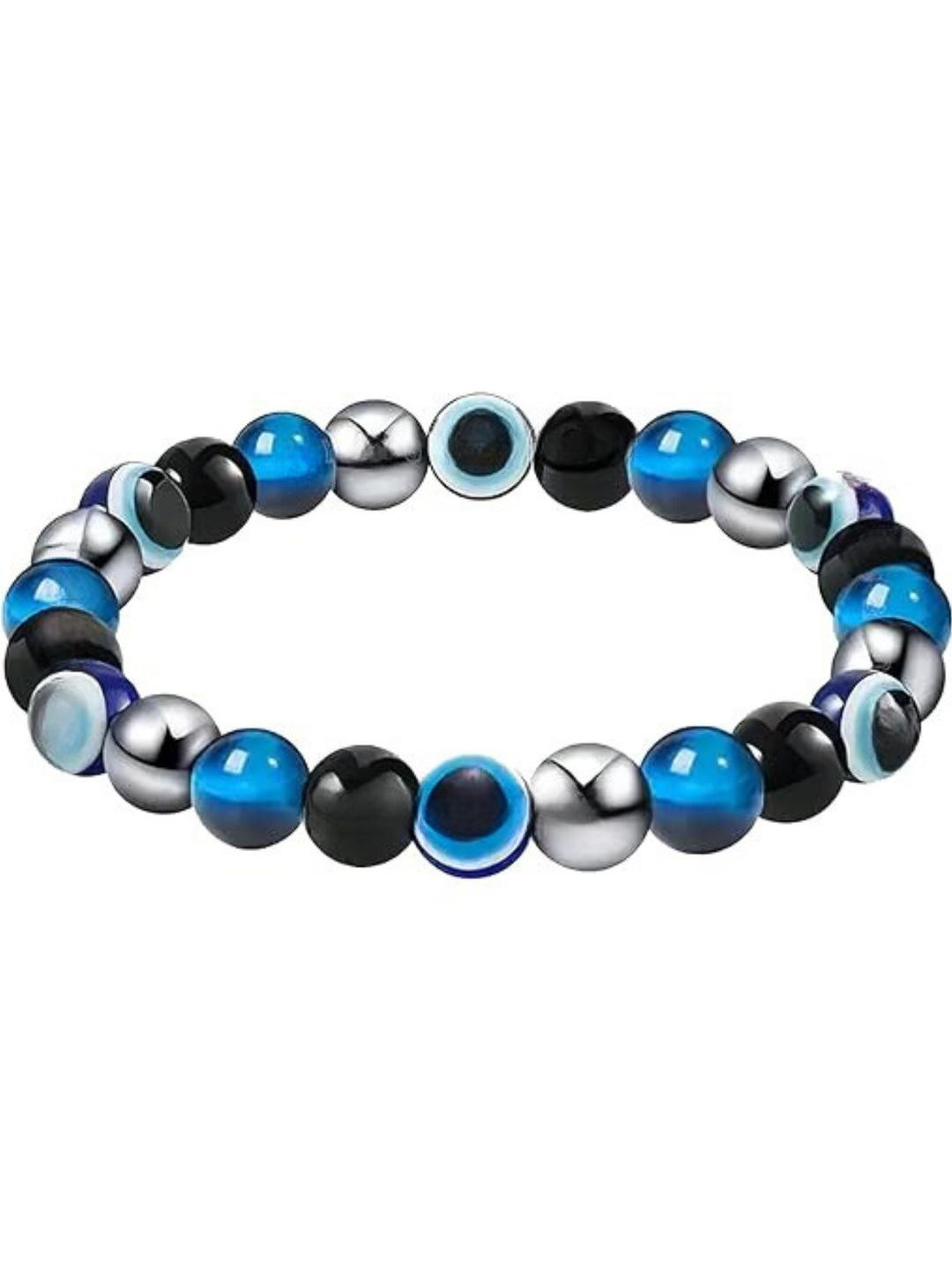 VIBESLE Unisex Crystals With Evil Eye Beaded Bracelet