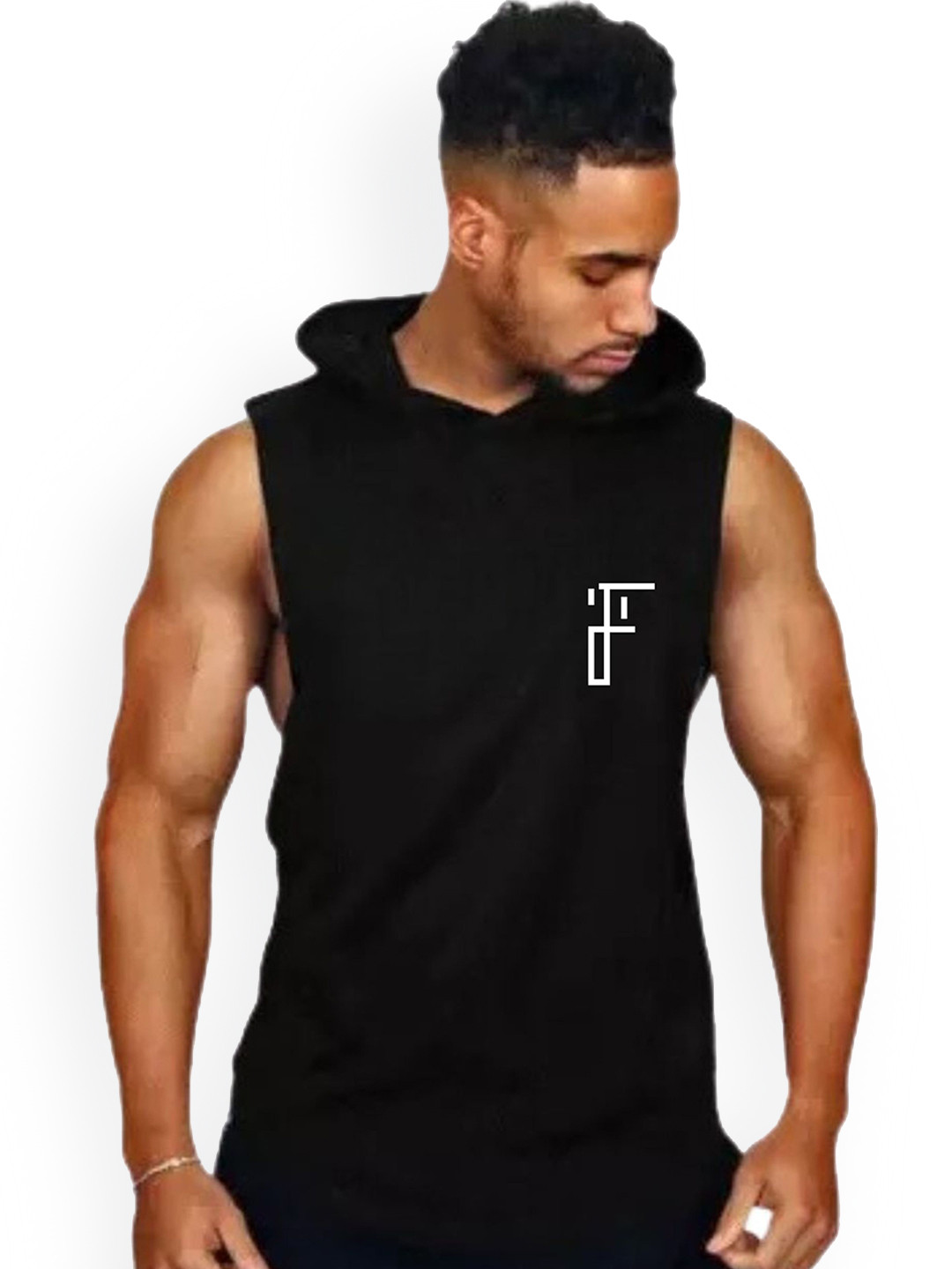 Fashnobic Volunteer Printed Hooded Gym-Vest - FB-105_Back_pt-154