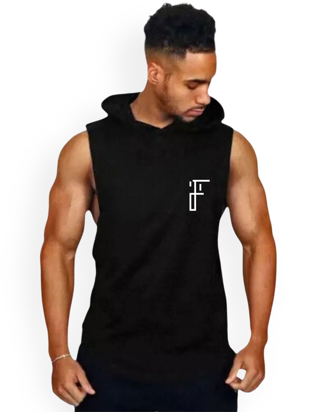 Fashnobic Mickey Mouse Back Printed Hooded GymVest FB-105_Back_pt-17