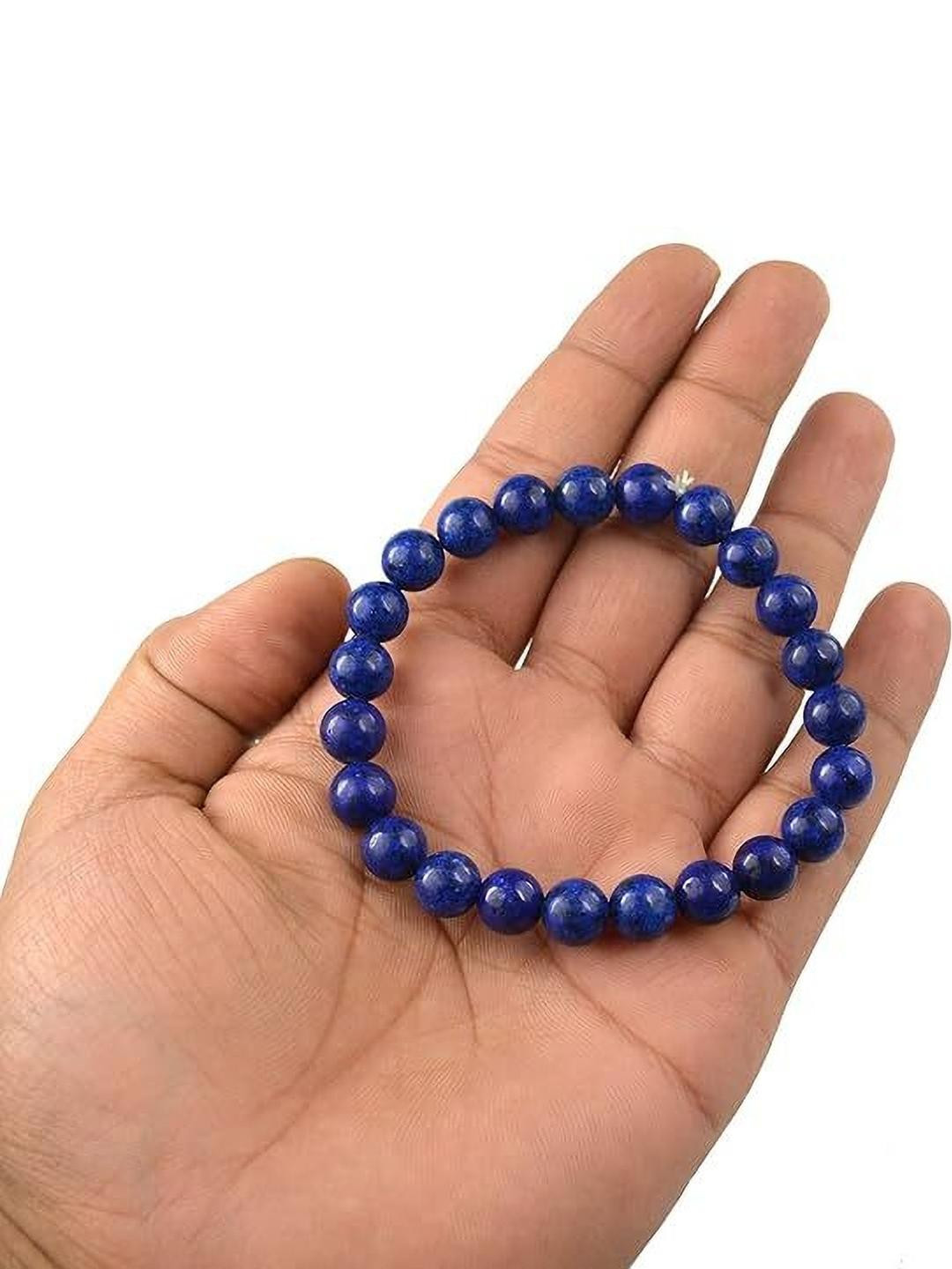 VIBESLE Adult Blue Crystals Handcrafted Elasticated Bracelet