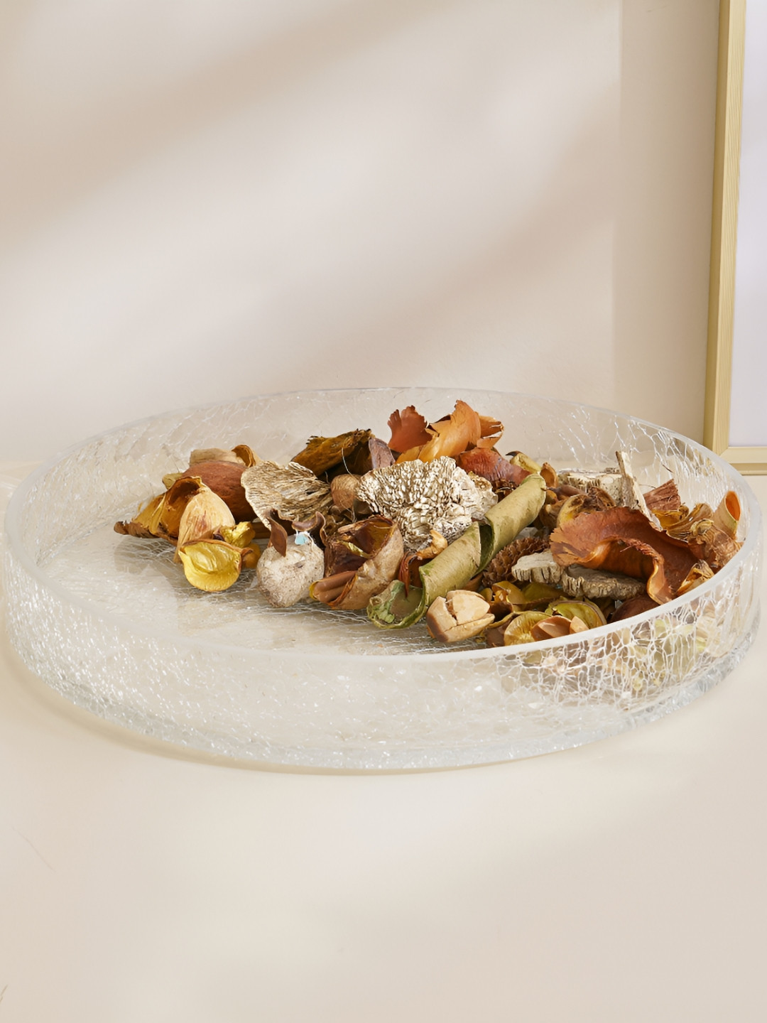 Home Centre Nolan Transparent Textured Glass Decorative Bowl