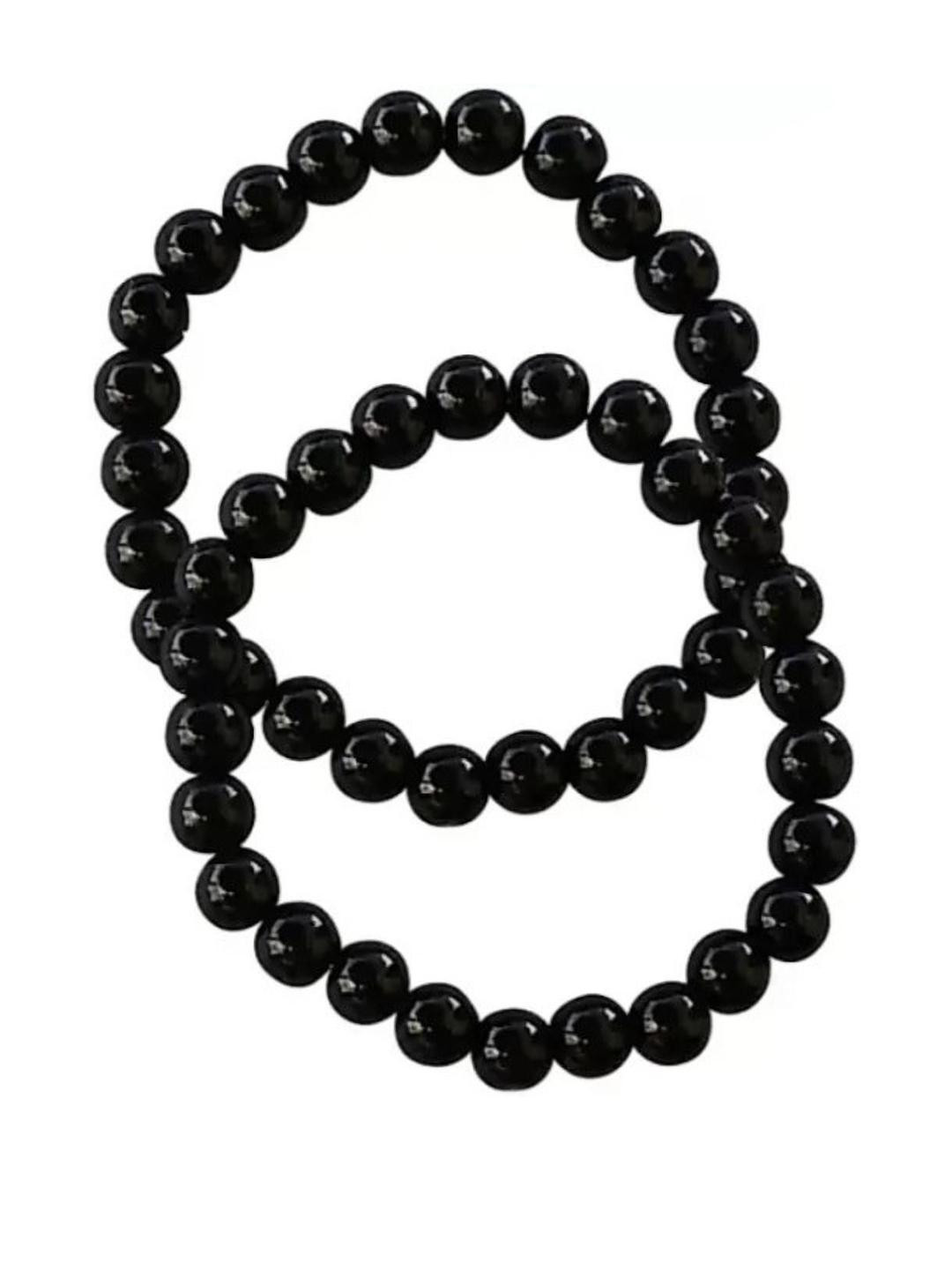 Divine souvenirs Unisex Set Of 3 Artificial Beaded Elasticated Wooden Bracelets