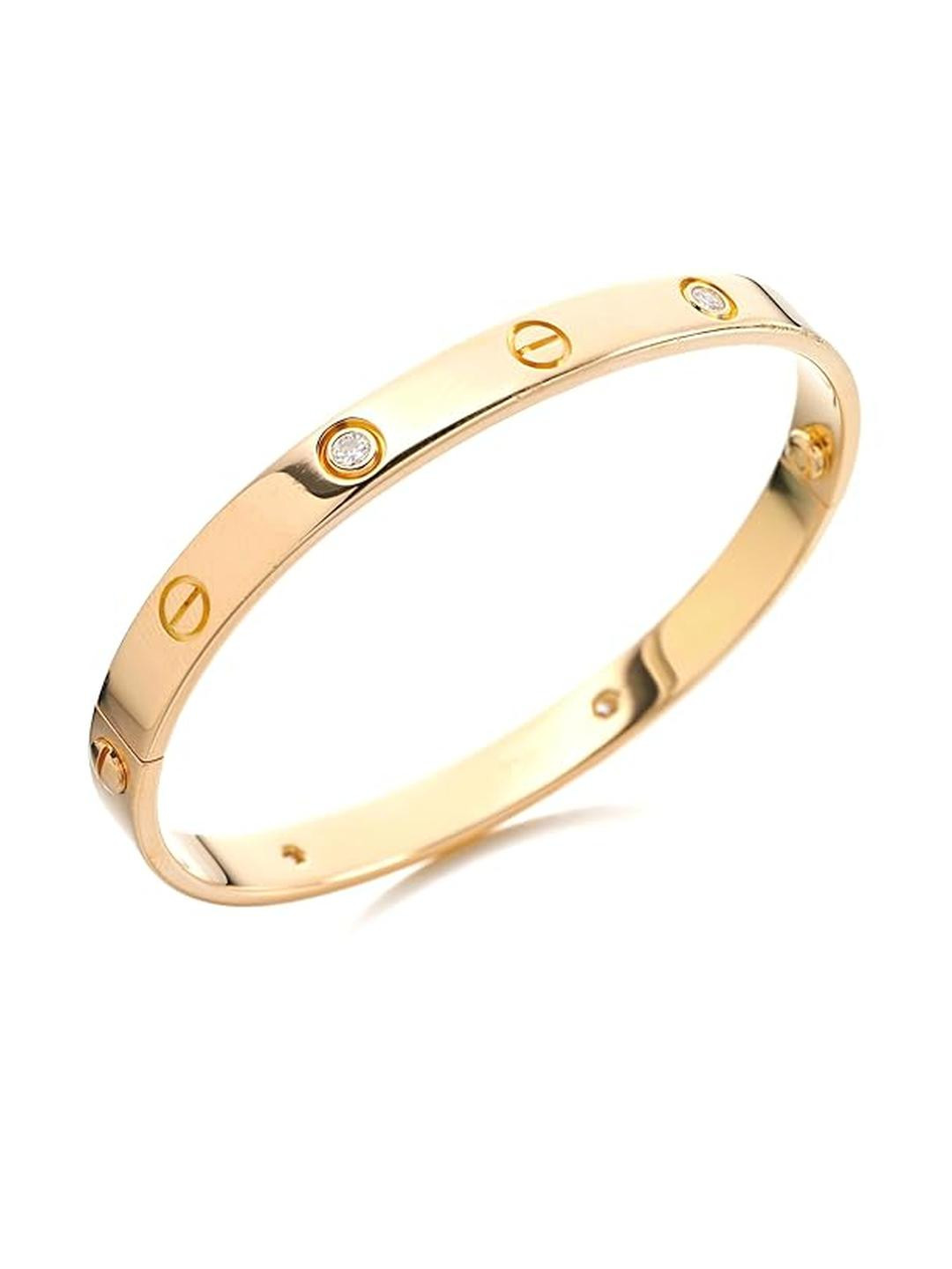 Bonnt Women Gold-Plated Stainless Steel Bangle-Style Bracelet