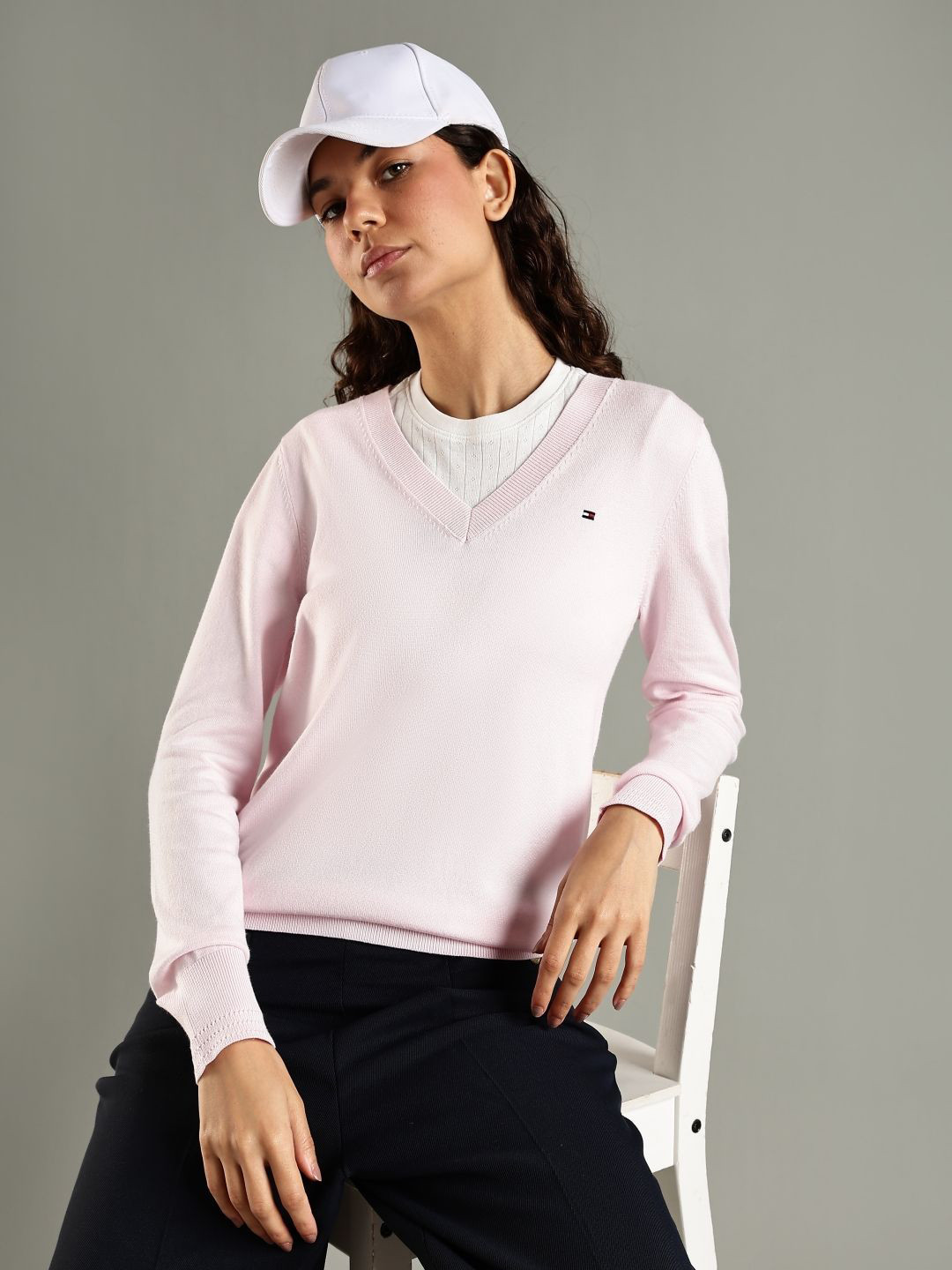 Tommy Hilfiger Women V-Neck Pullover Sweater