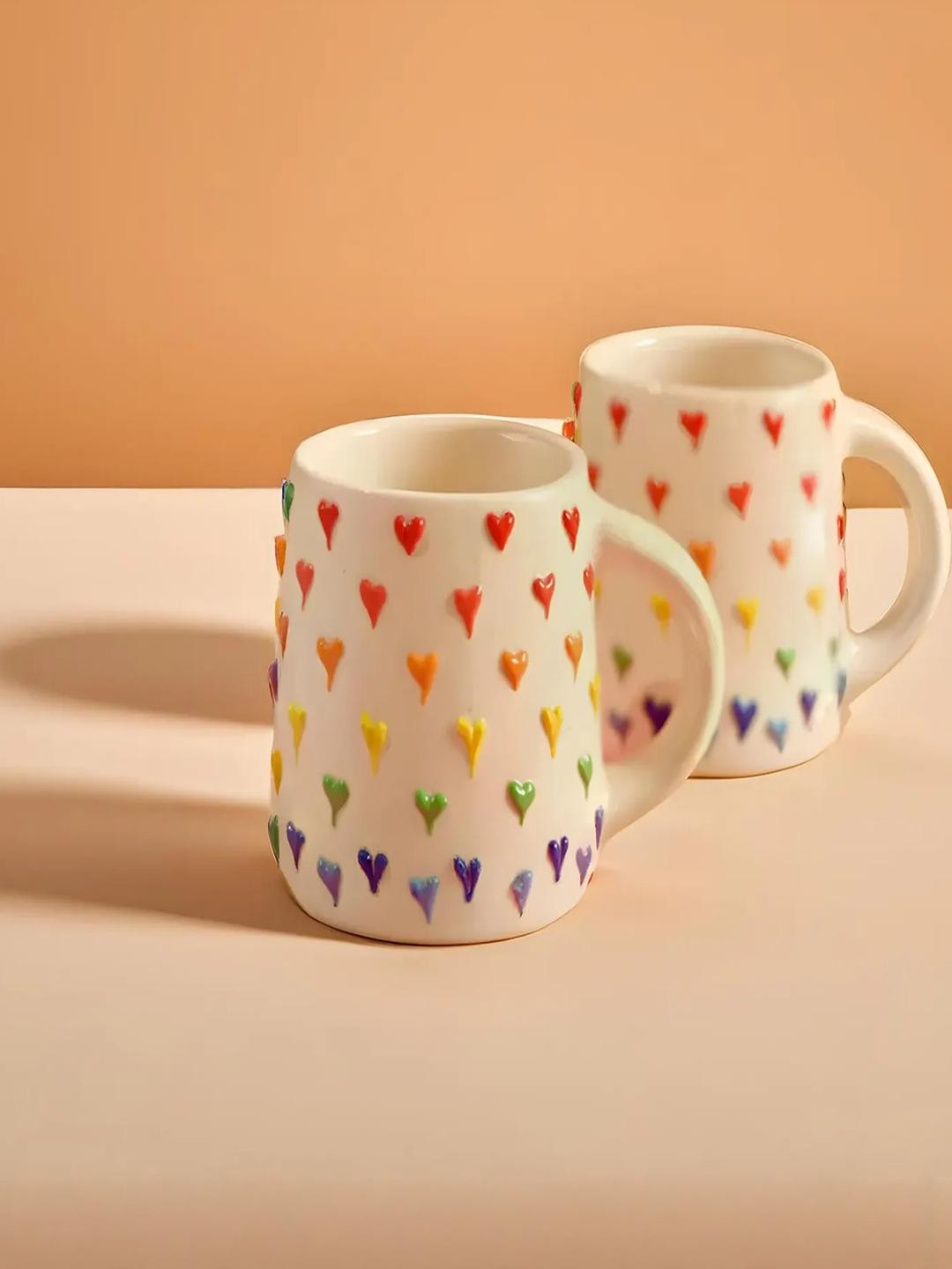 ACE THE SPACE Set of 2 Hearts Design Mugs