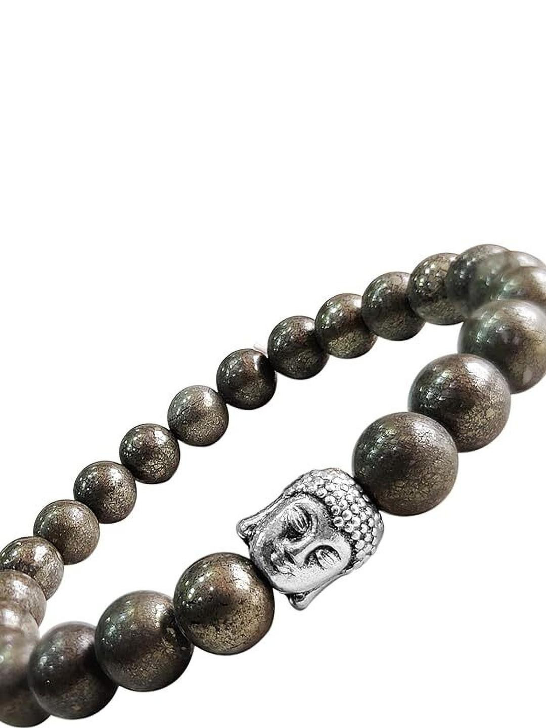 VIBESLE Unisex Pyrite And Budha Beads Bracelet