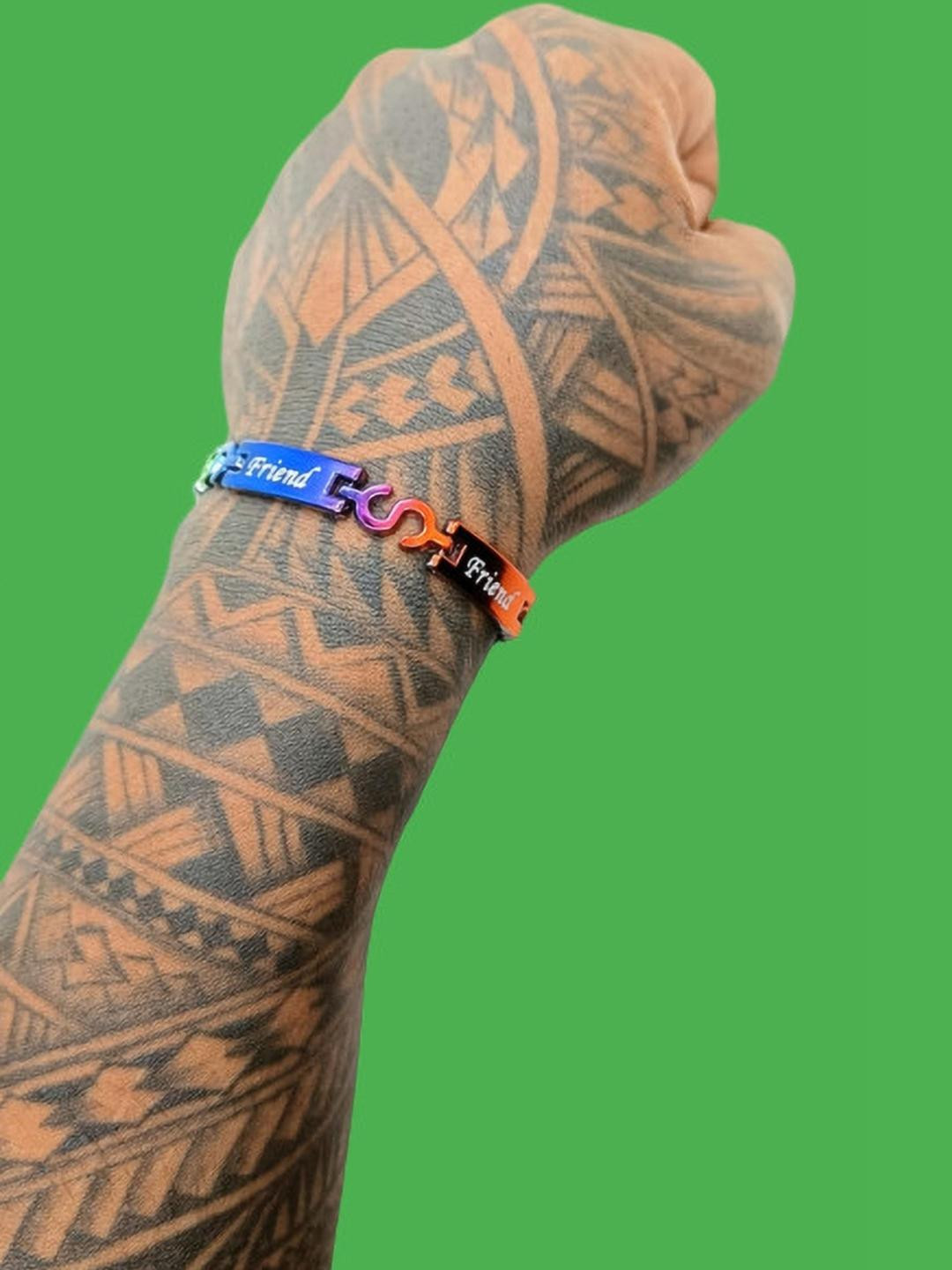 Dynamic Retail Global Men's Multicolor Link Bracelet