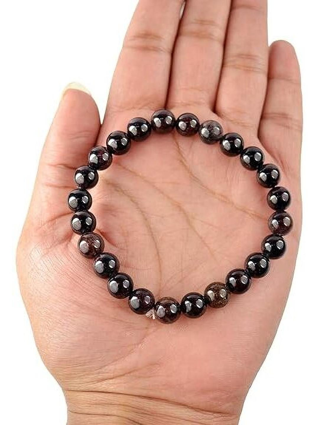 VIBESLE Unisex Red Garnet Stone Elasticated Bracelet