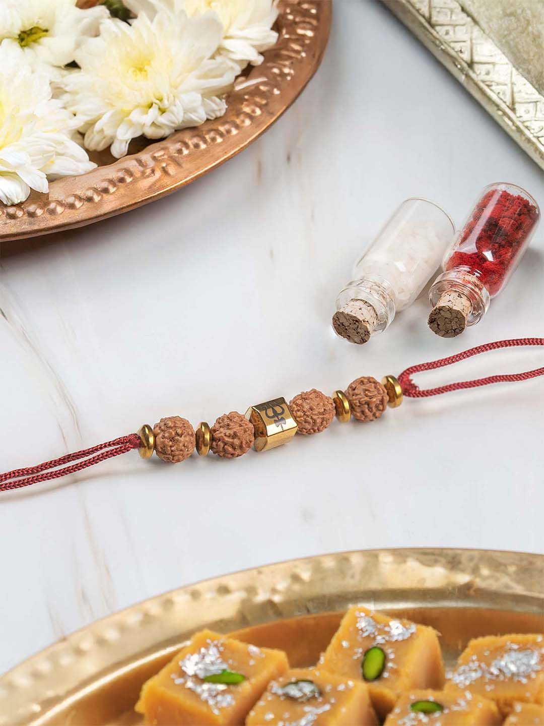 Mesmerize Rudraksh Trishul Stone Rakhi