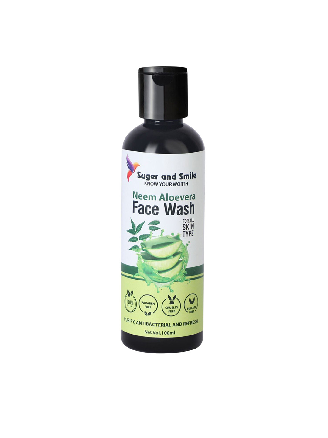 SUGER AND SMILE Neem Aloe Vera Face Wash to Purify & Refresh - 100 ml