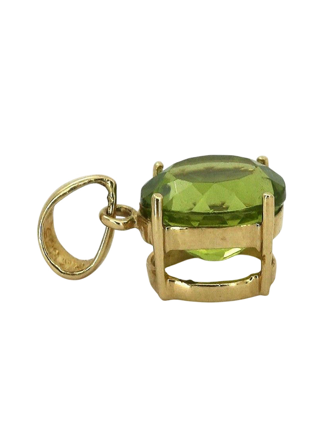 GenZcomplex Unisex Gold-Plated Peridot Oval Shaped Pendant