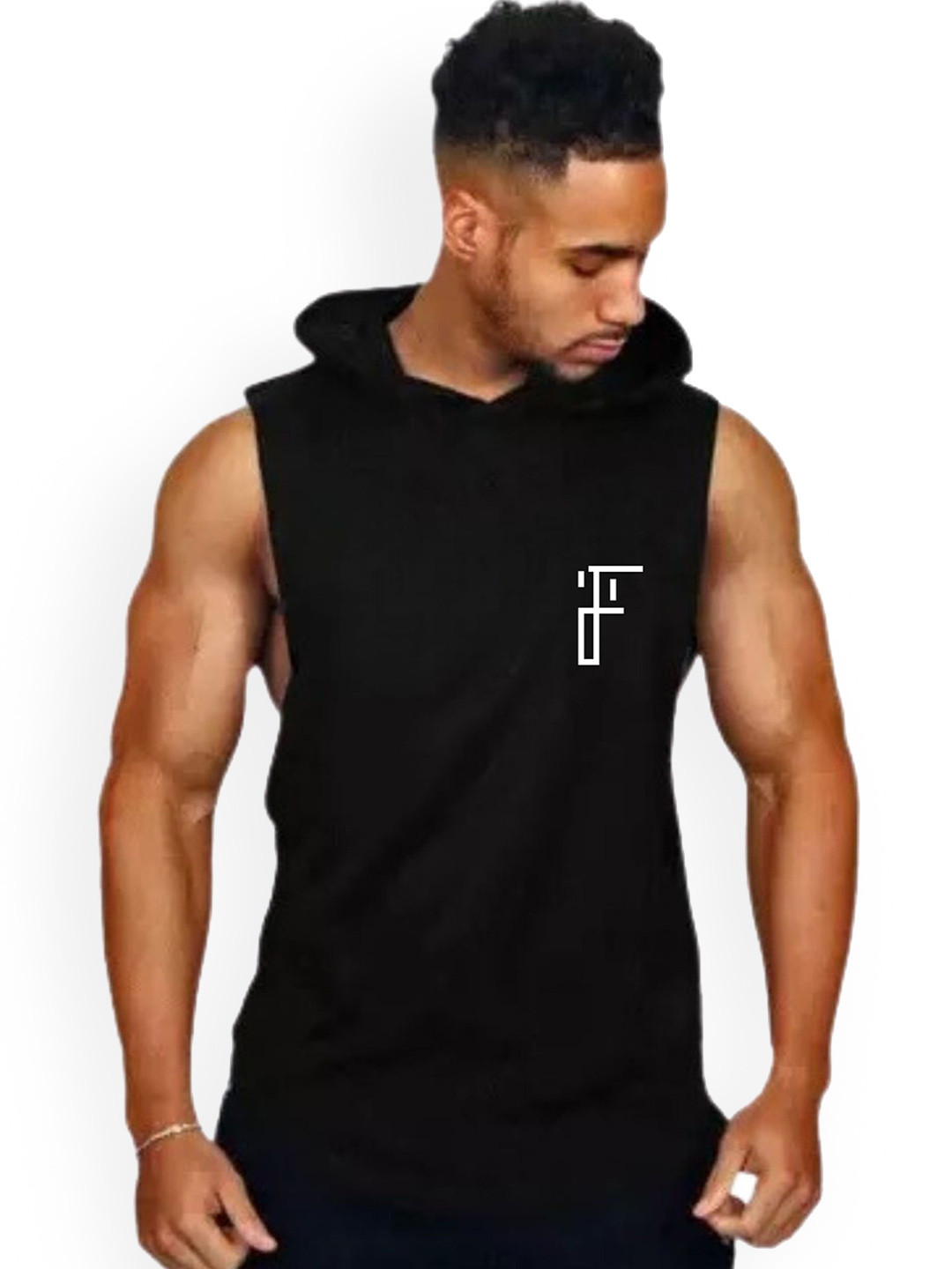 Fashnobic No Fear Back Printed Hooded GymVest FB-105_Back_pt-282