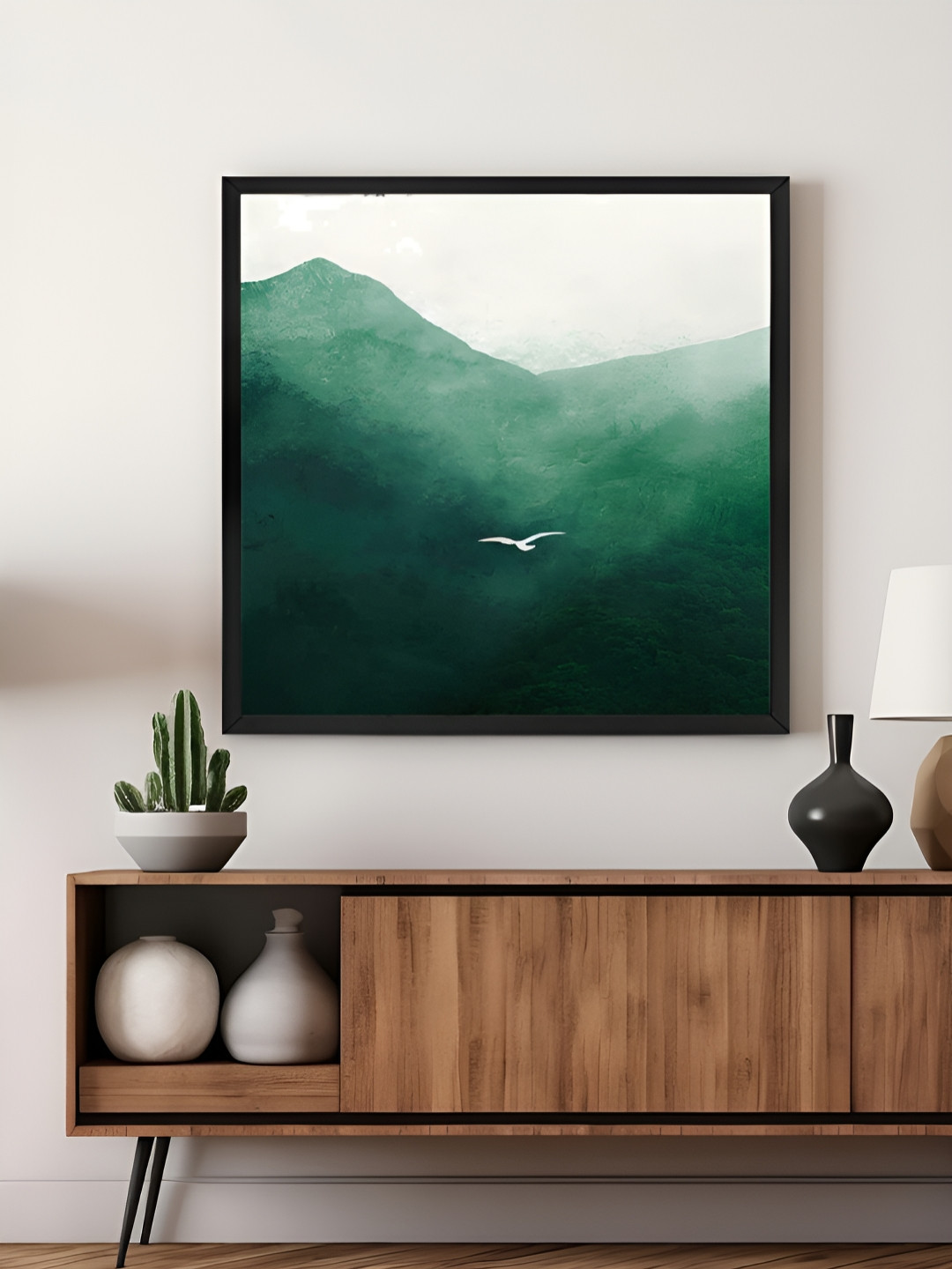 999Store Green & White Nature Themed Canvas Wall Art